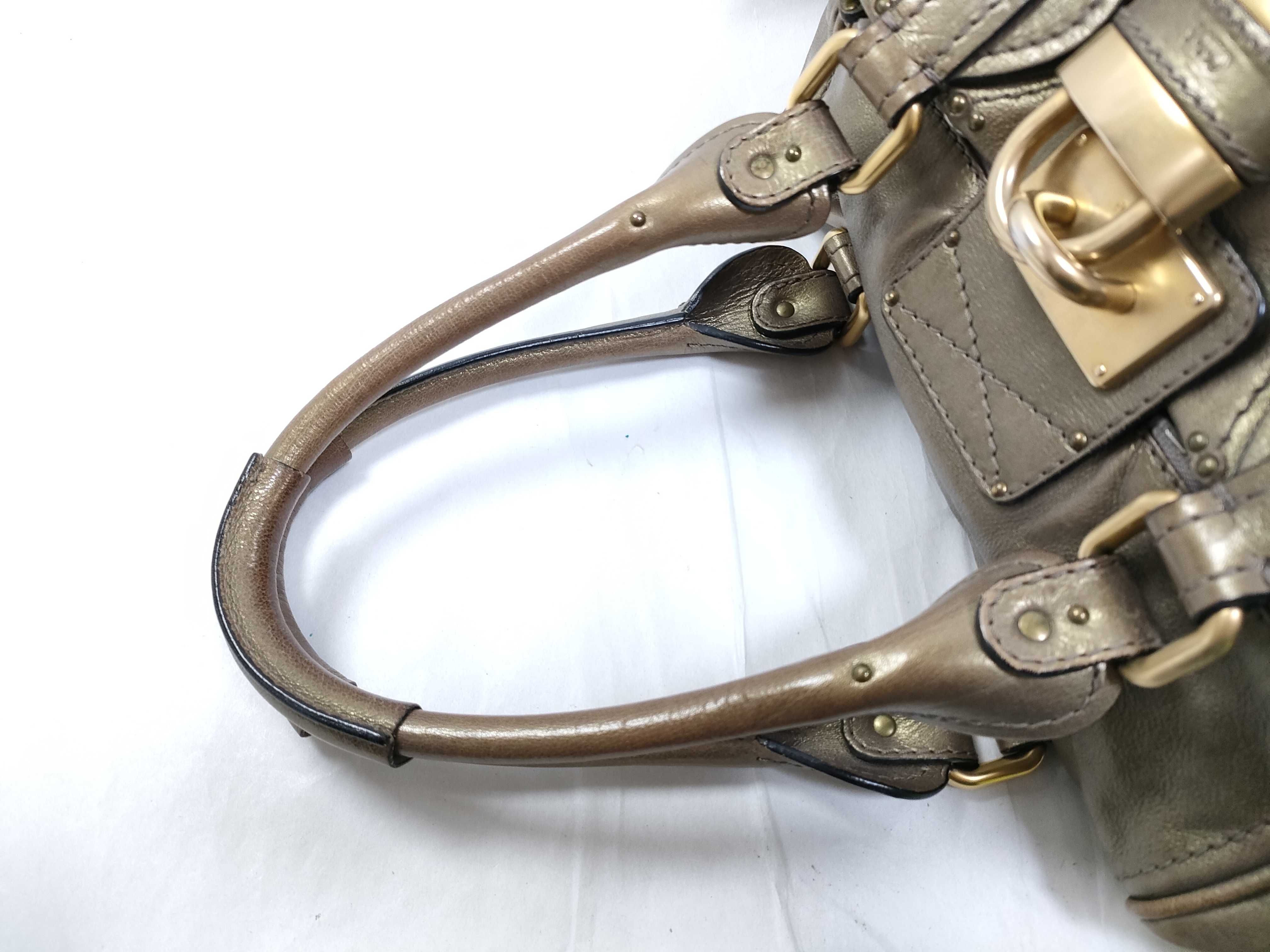 Paddington leather handbag, brown, with stains. — view 3