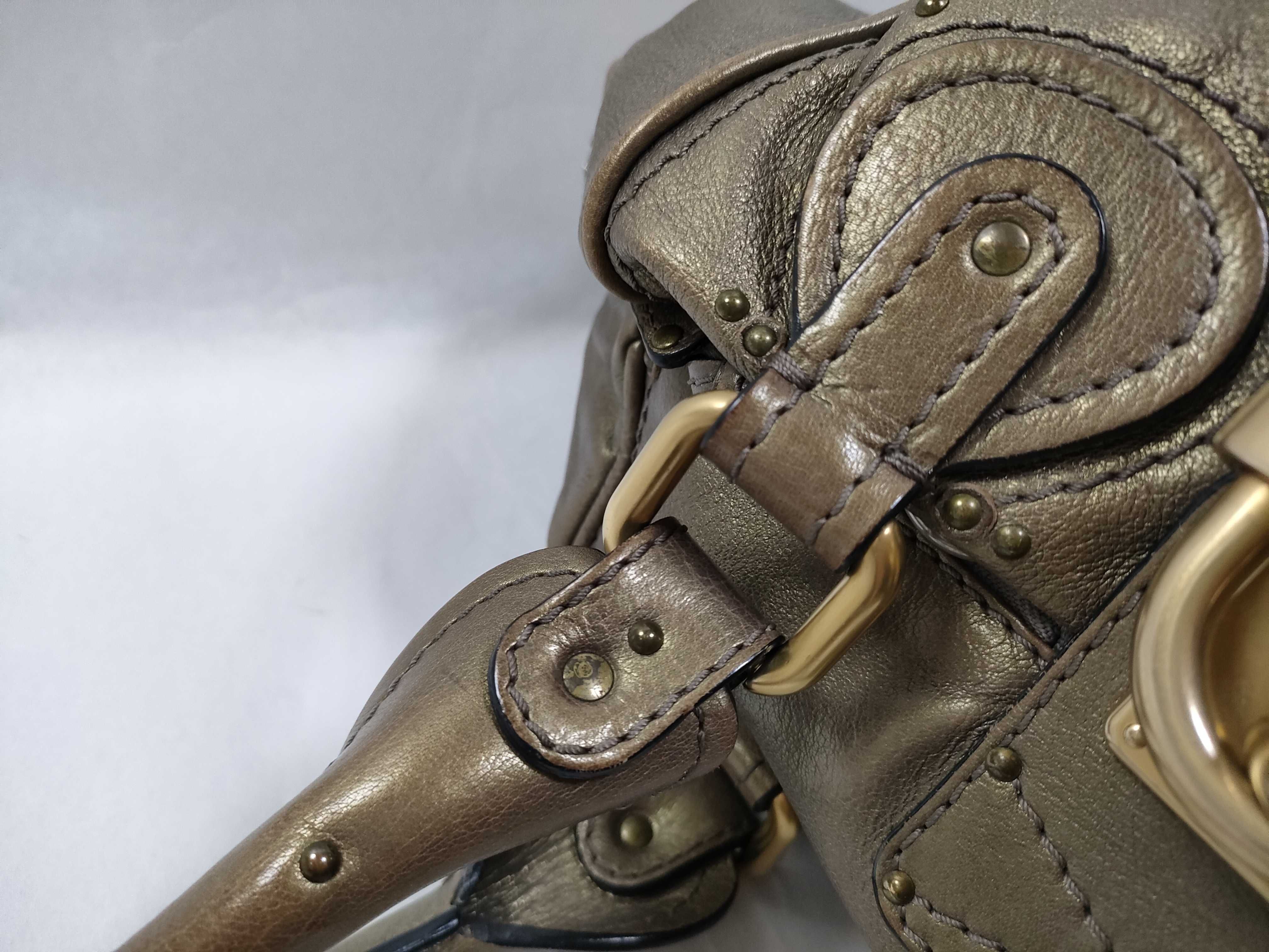 Paddington leather handbag, brown, with stains. — view 5