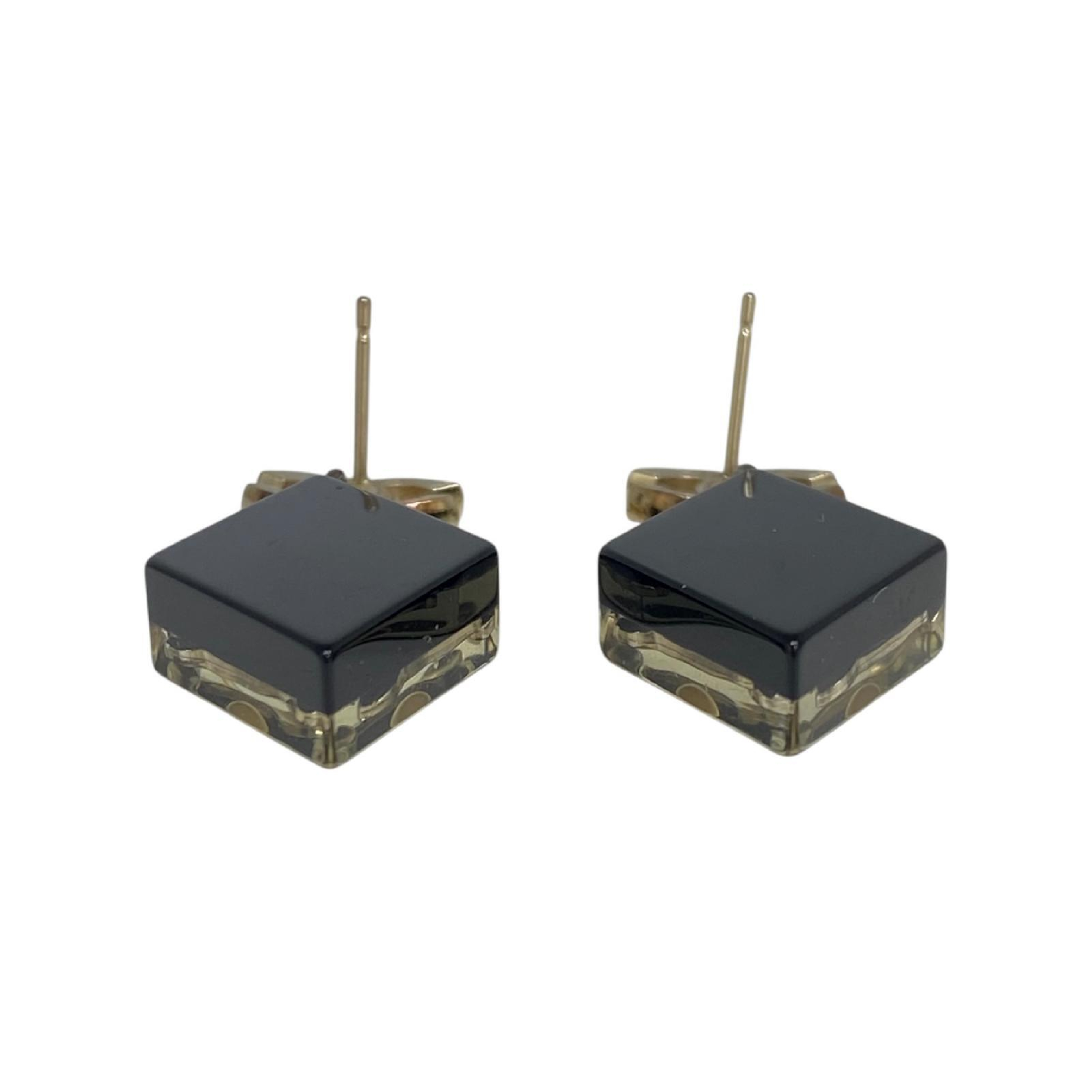 【*Shipped from: Hong Kong*】CHANEL ( ) Black Gold Color Metal/Resin Earrings 15K Earrings — view 3
