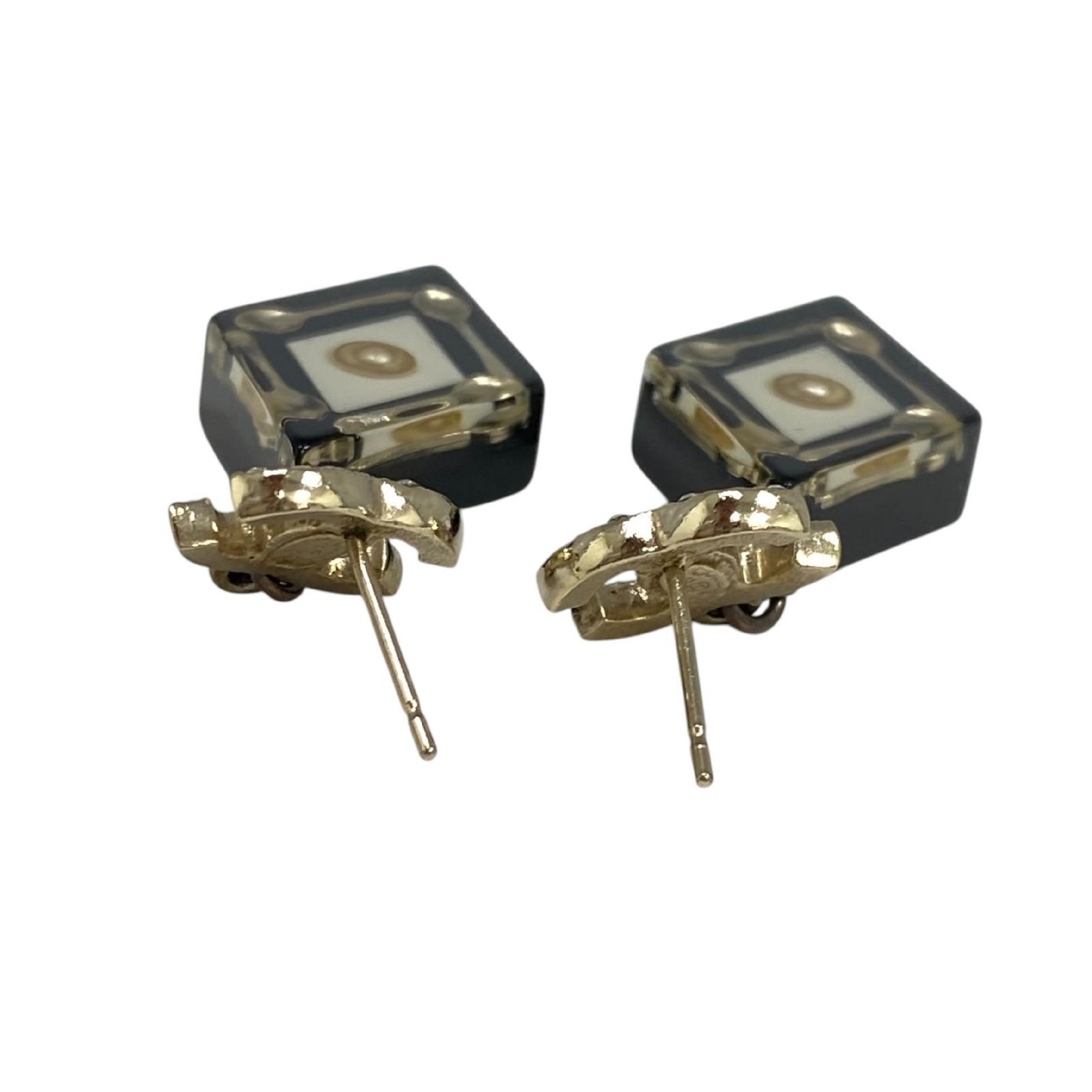 【*Shipped from: Hong Kong*】CHANEL ( ) Black Gold Color Metal/Resin Earrings 15K Earrings — view 4