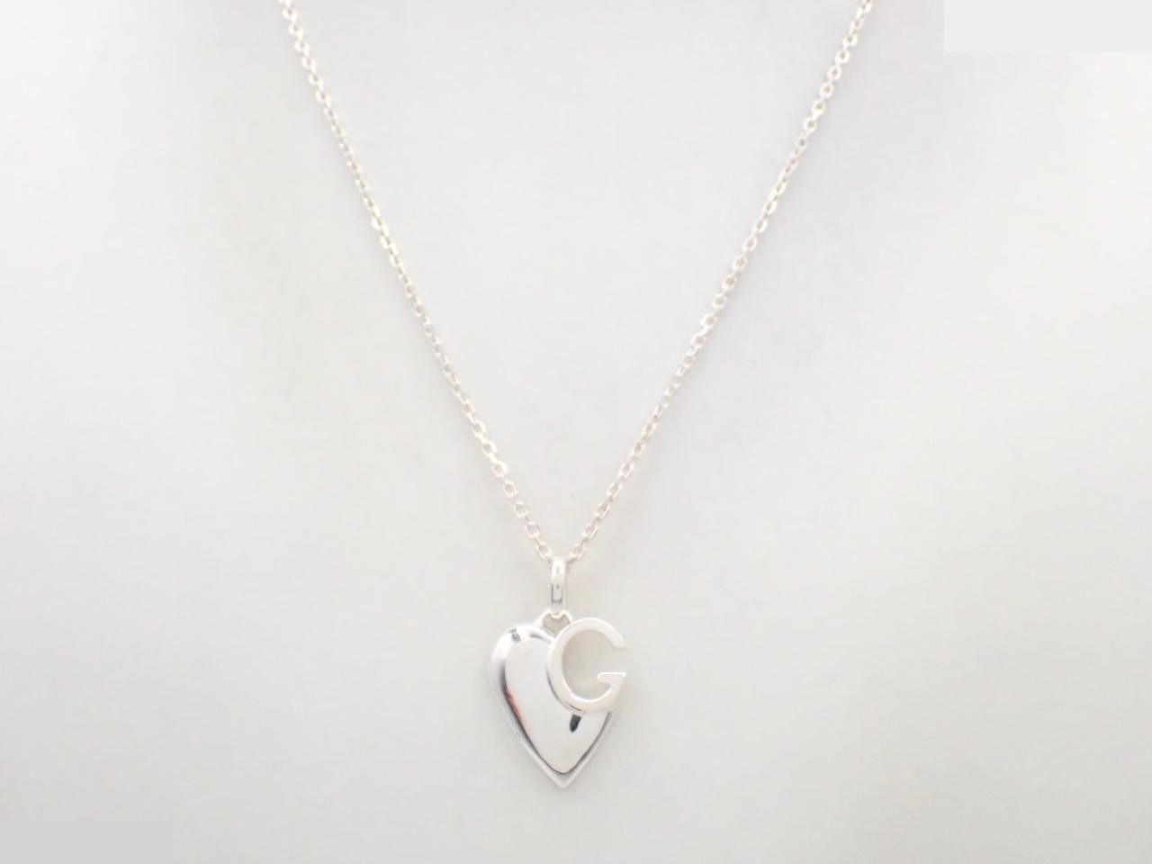 Heart G Necklace, 925 sterling silver, 8.2g, chain approximately 40cm — view 3