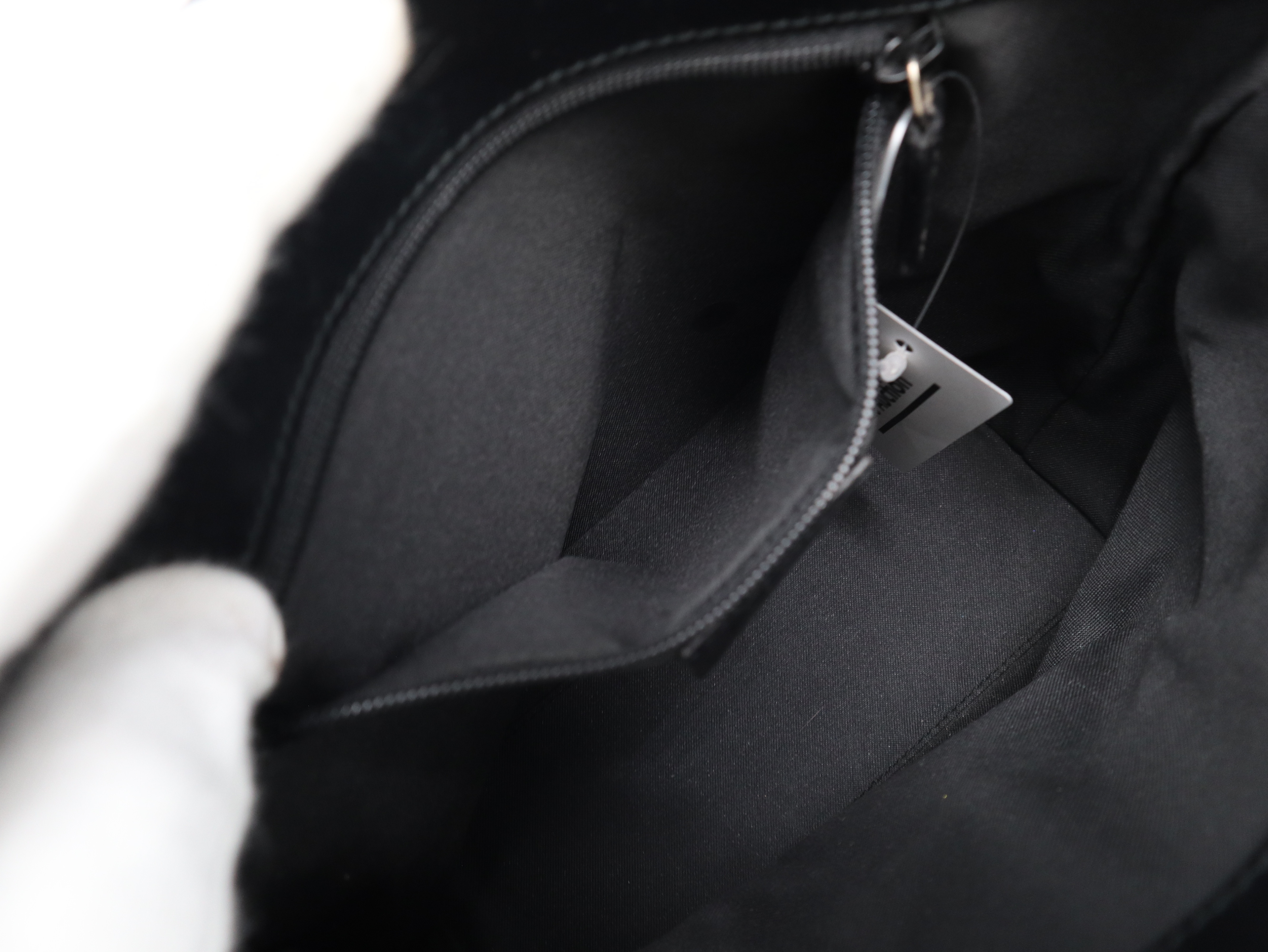 002・1079GG Canvas Leather Canvas Black Handbag with Dust Bag — view 11