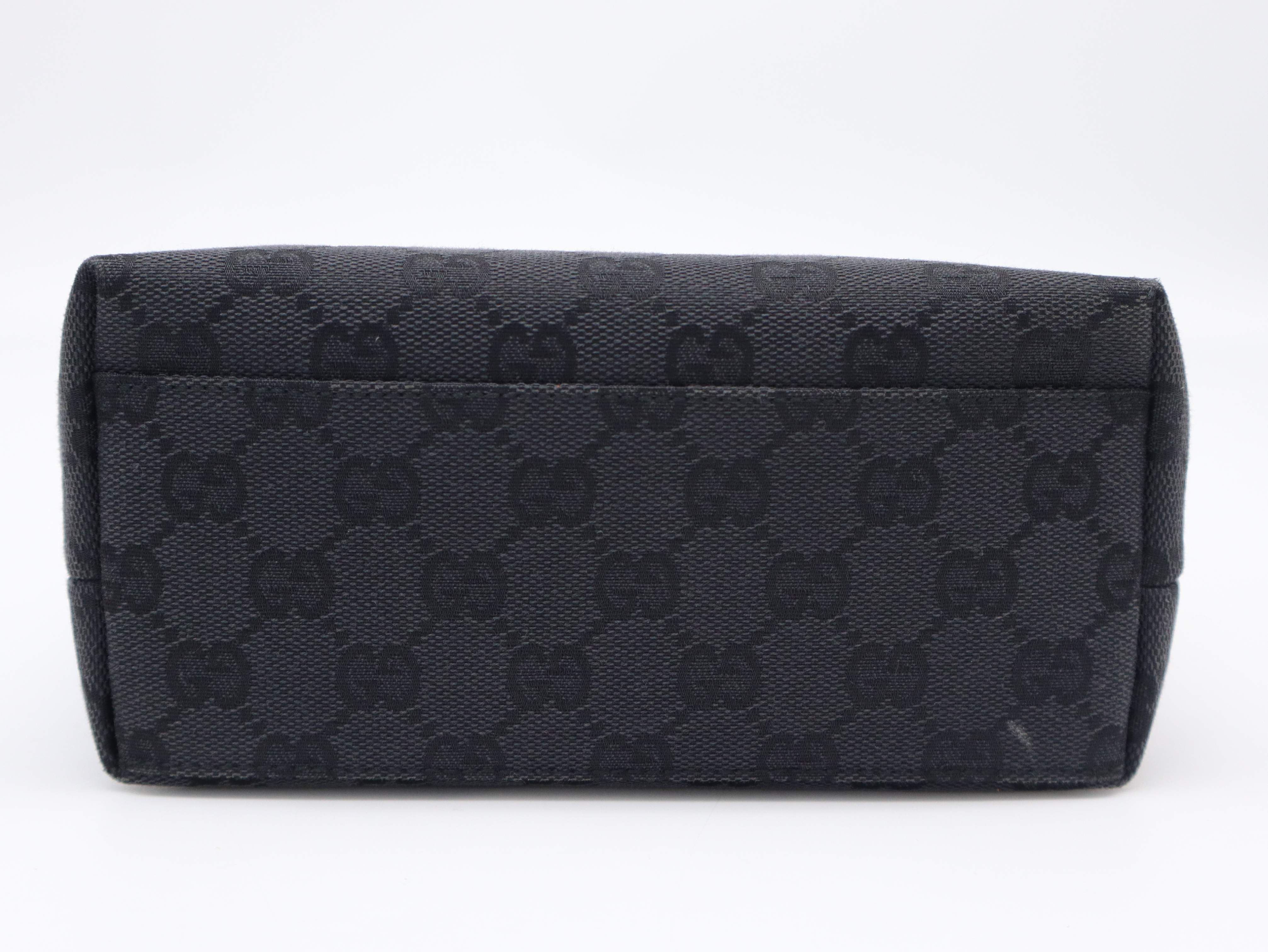 002・1079GG Canvas Leather Canvas Black Handbag with Dust Bag — view 5