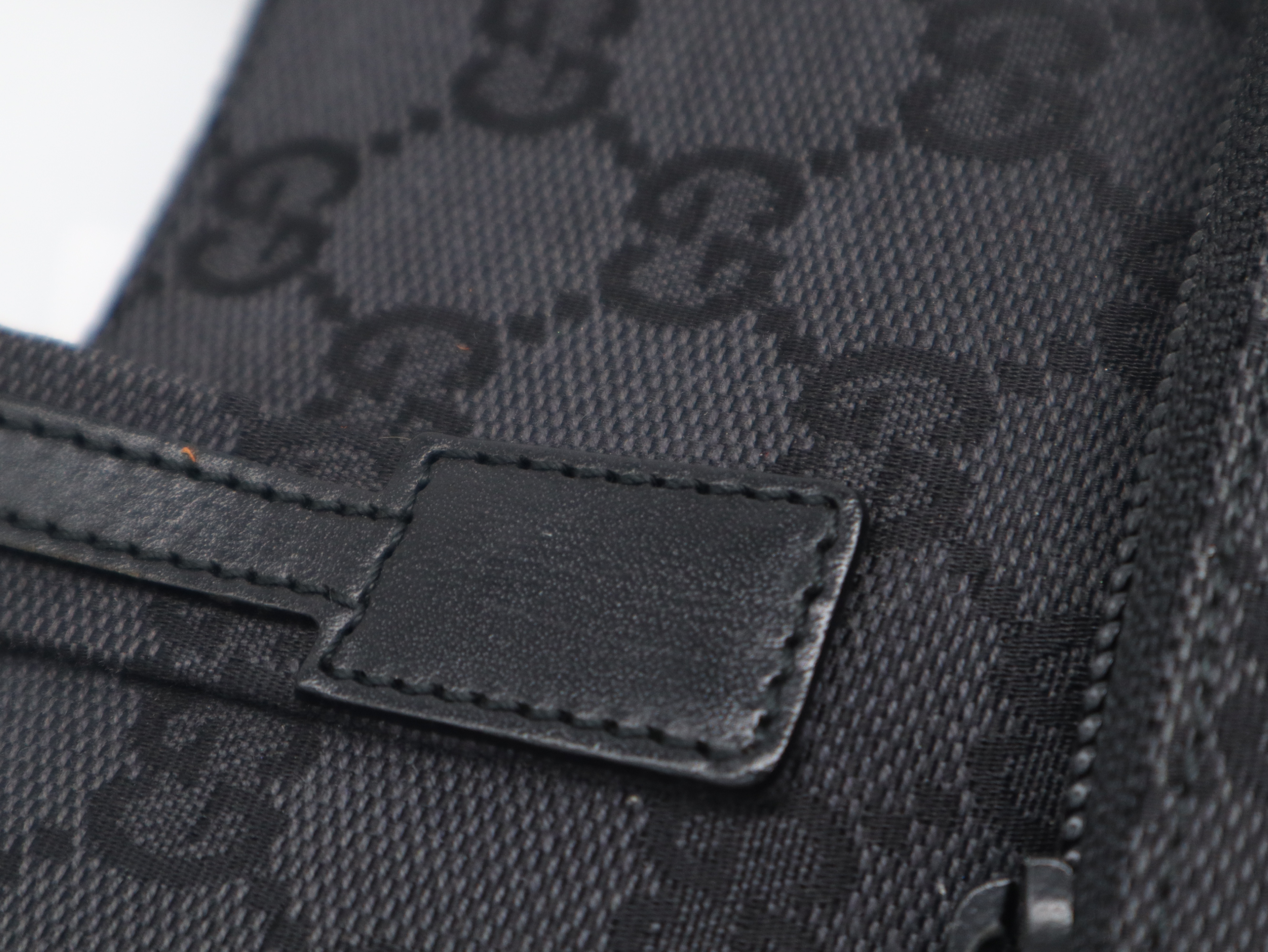 002・1079GG Canvas Leather Canvas Black Handbag with Dust Bag — view 7