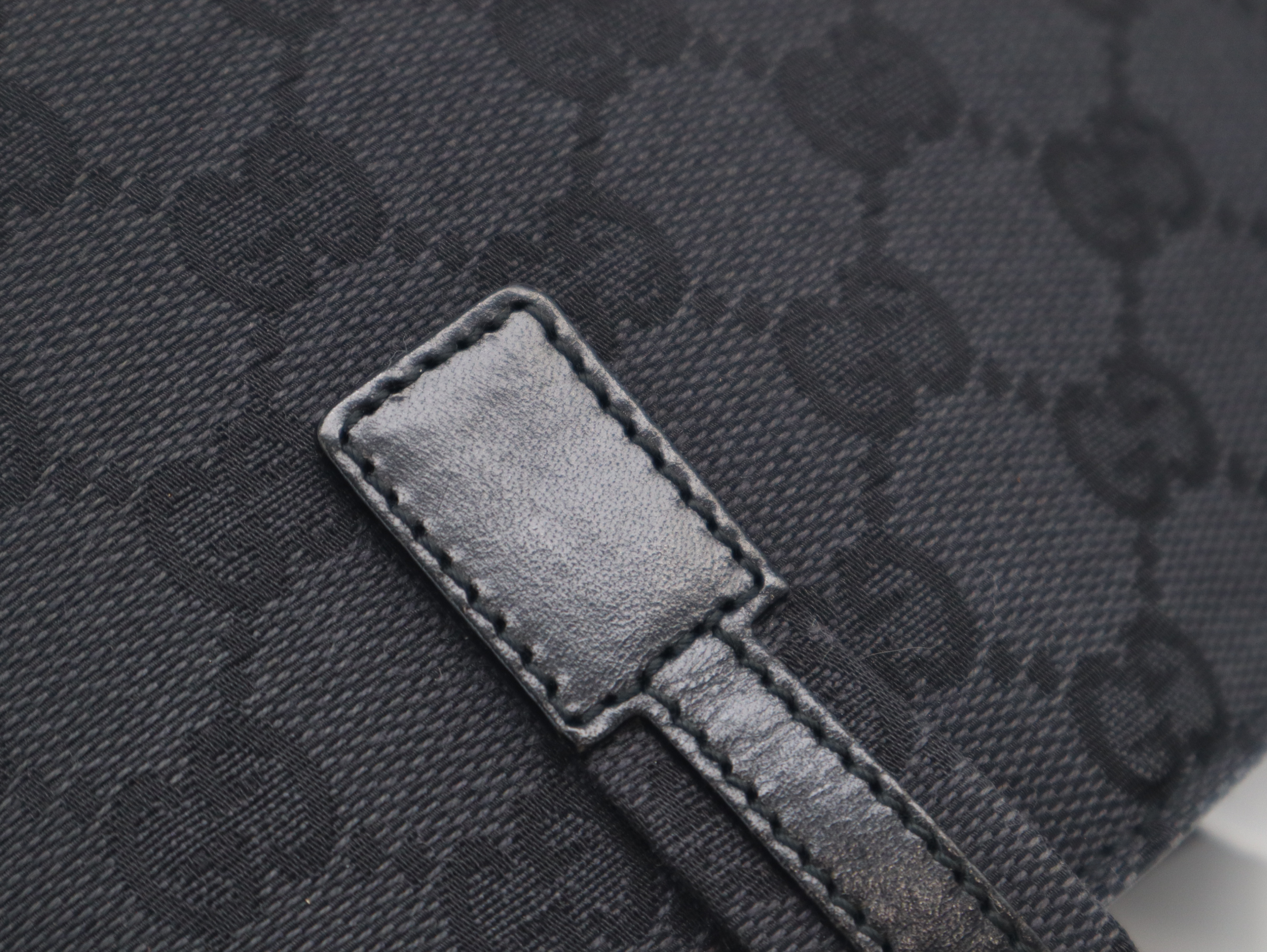 002・1079GG Canvas Leather Canvas Black Handbag with Dust Bag — view 8