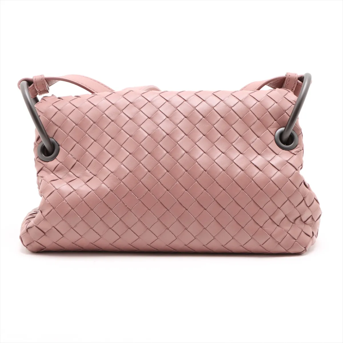 Intrecciato Leather Shoulder Bag Pink — view 2