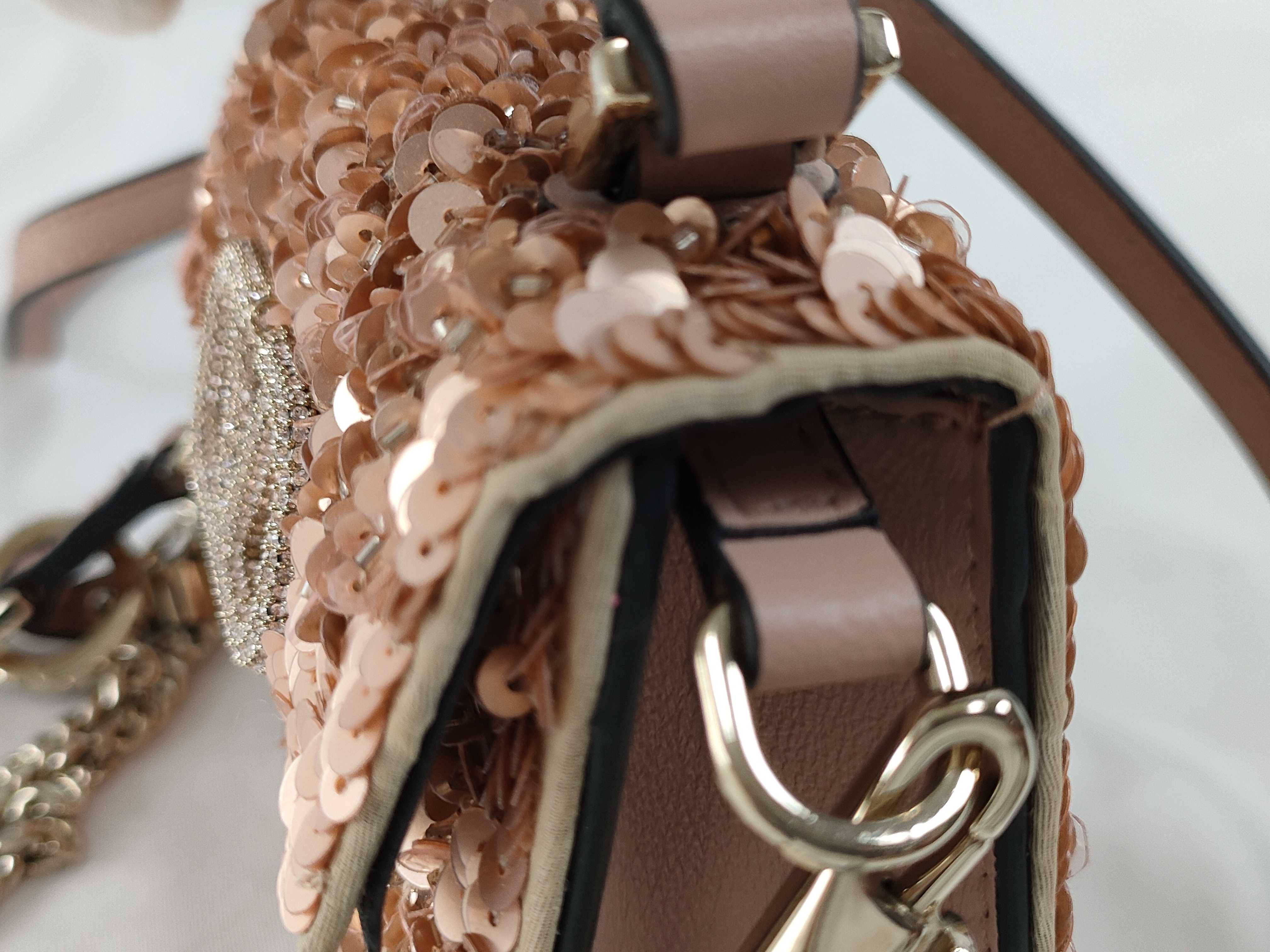 V-Sling Embroidered Leather x Crystal 2-Way Handbag — view 15