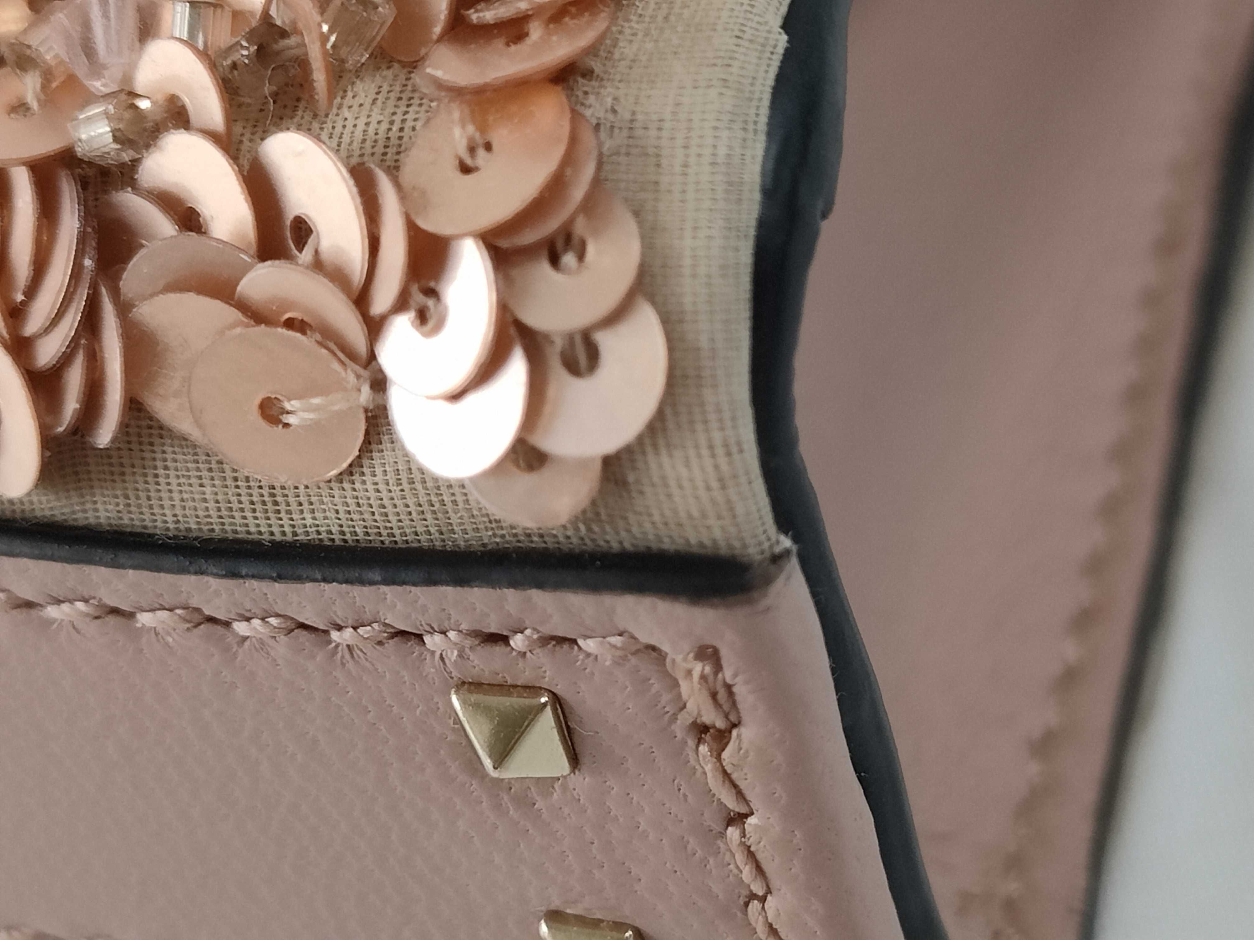 V-Sling Embroidered Leather x Crystal 2-Way Handbag — view 7