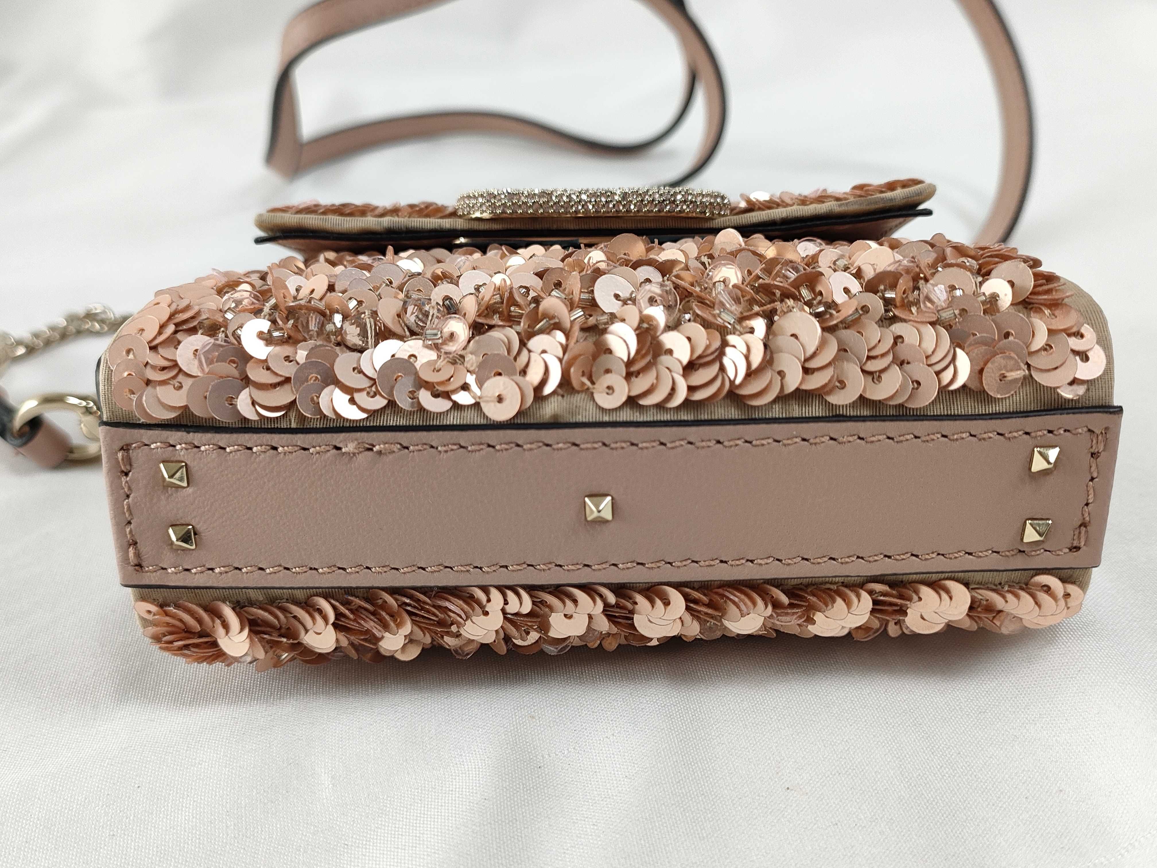 V-Sling Embroidered Leather x Crystal 2-Way Handbag — view 8