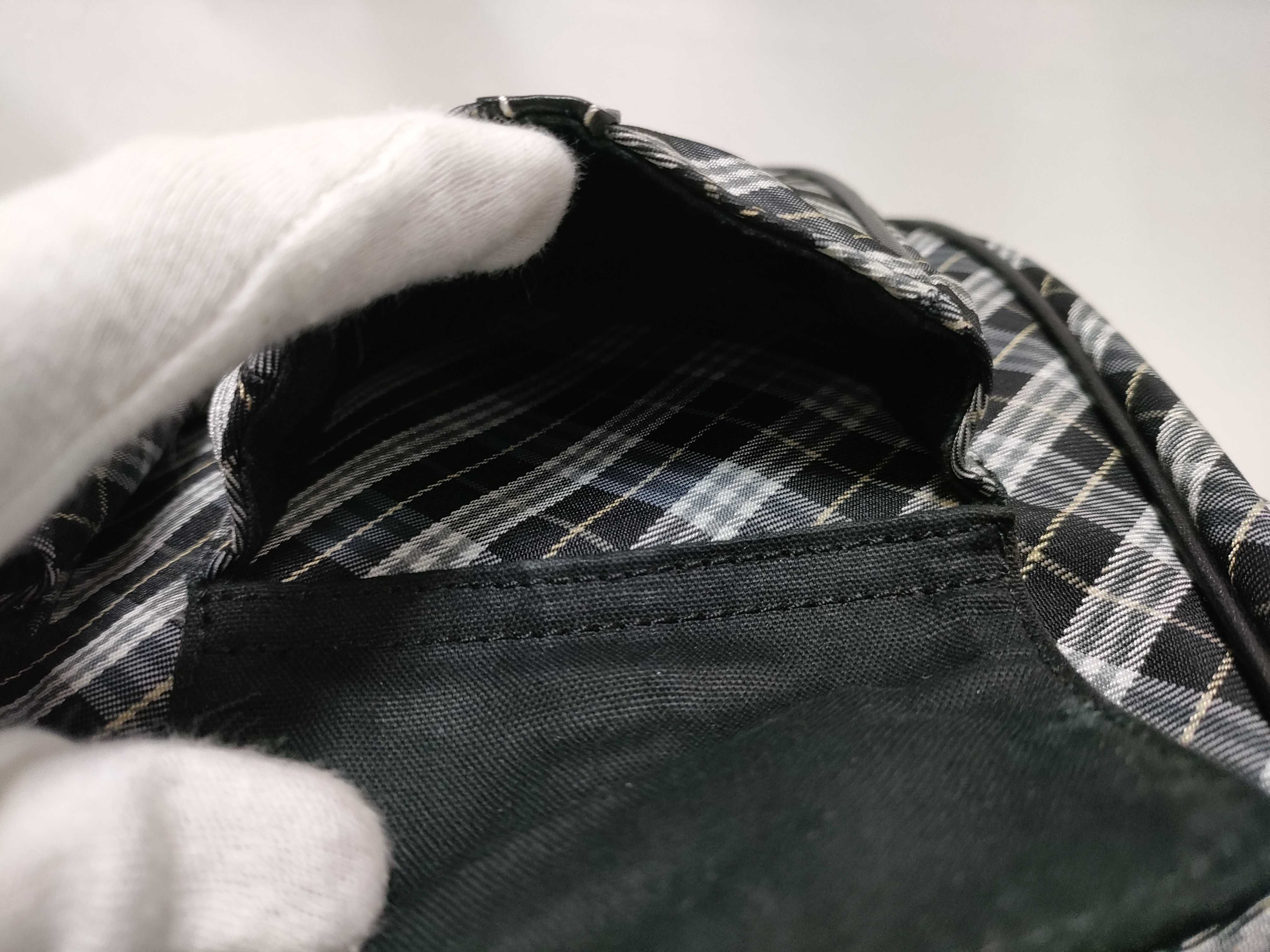 Blue Label Check Double Pocket Shoulder Bag, Black — view 14