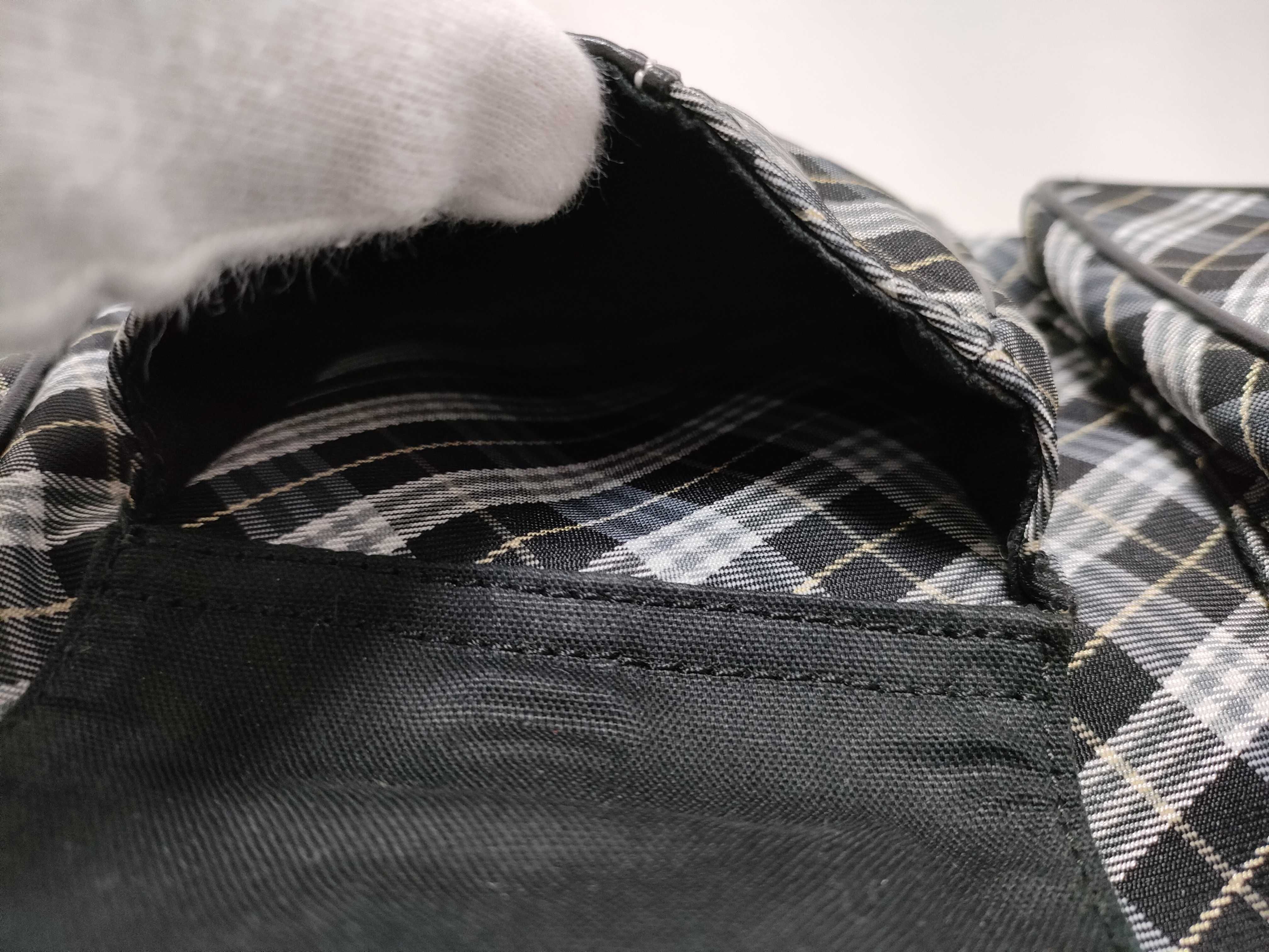 Blue Label Check Double Pocket Shoulder Bag, Black — view 15