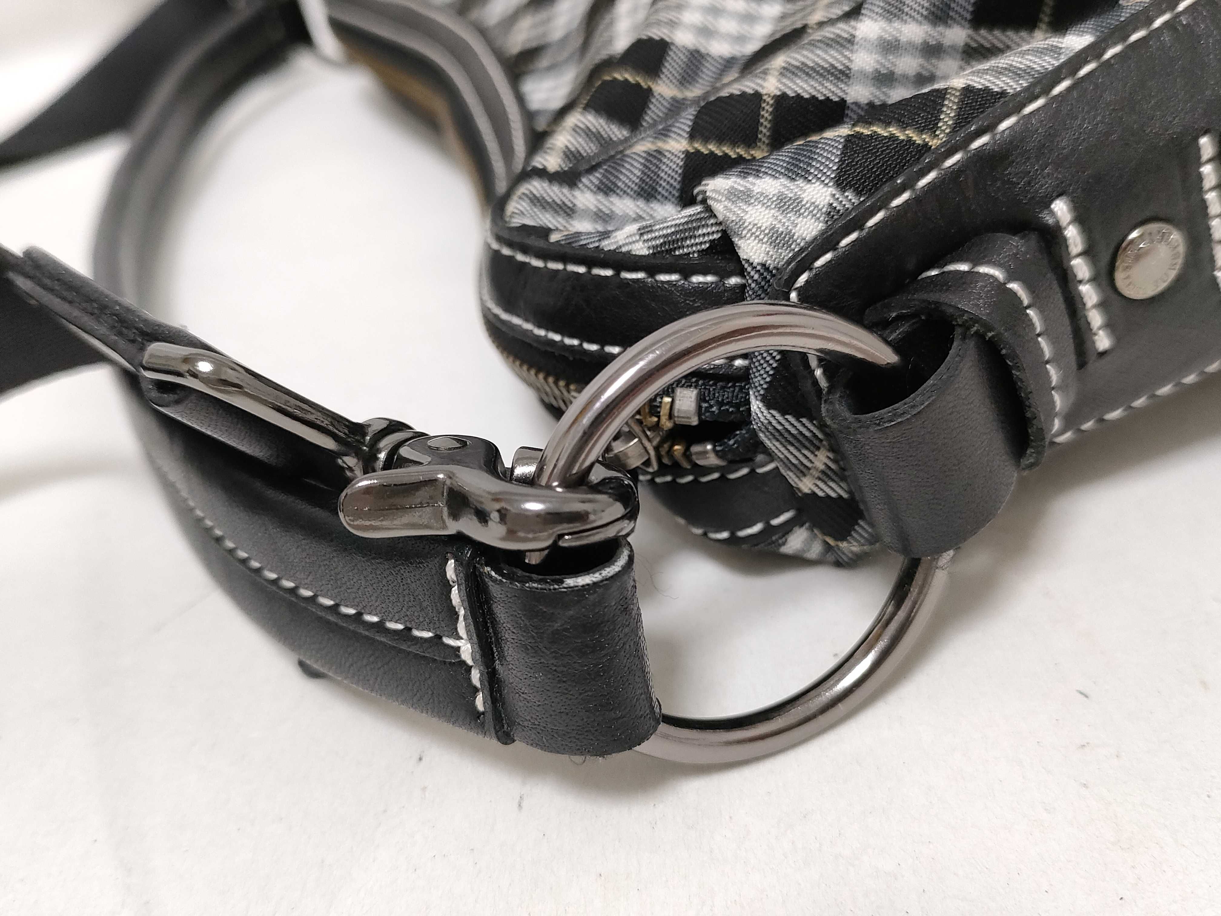 Blue Label Check Double Pocket Shoulder Bag, Black — view 6