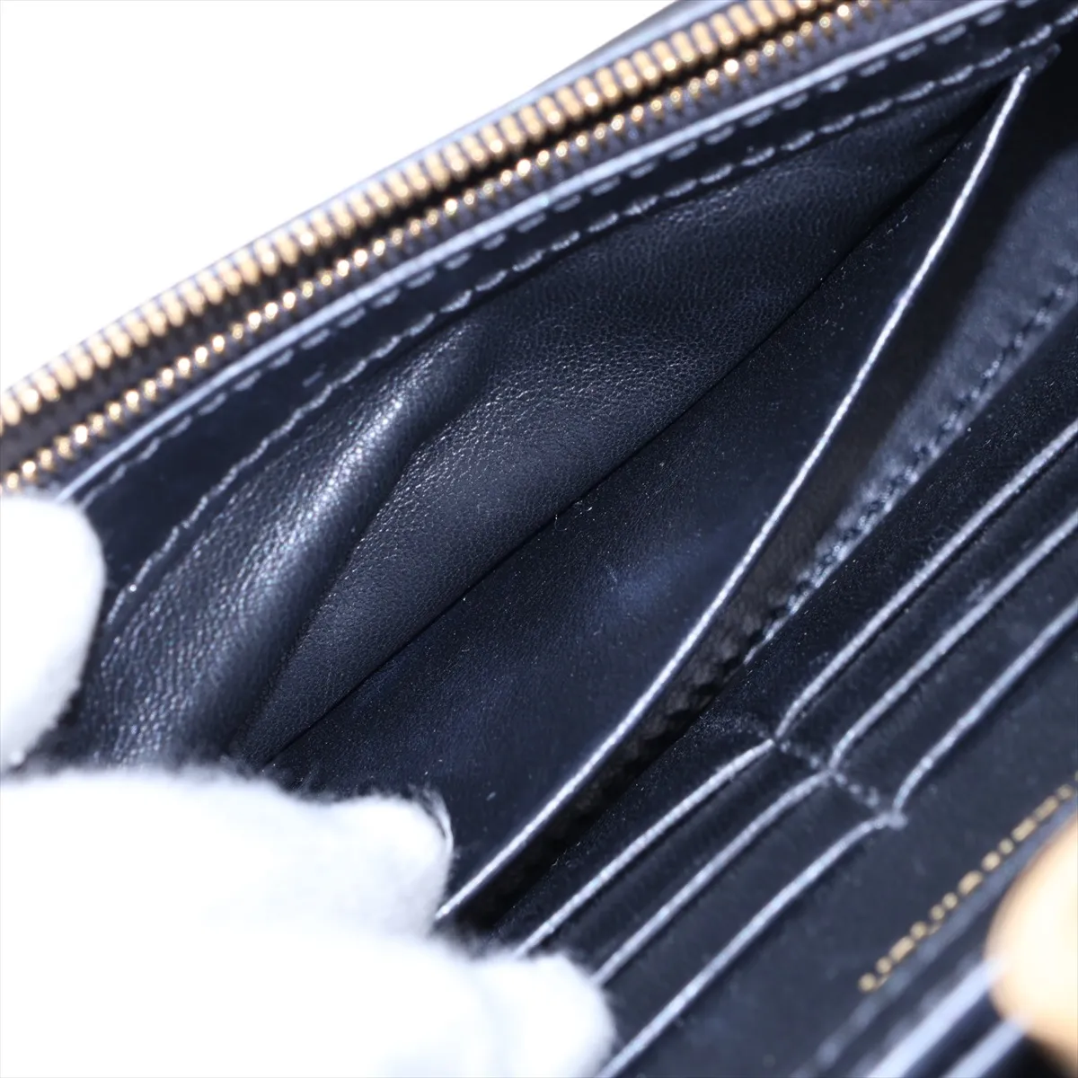 Hourglass Leather Chain Shoulder Bag, Black 656050 — view 7