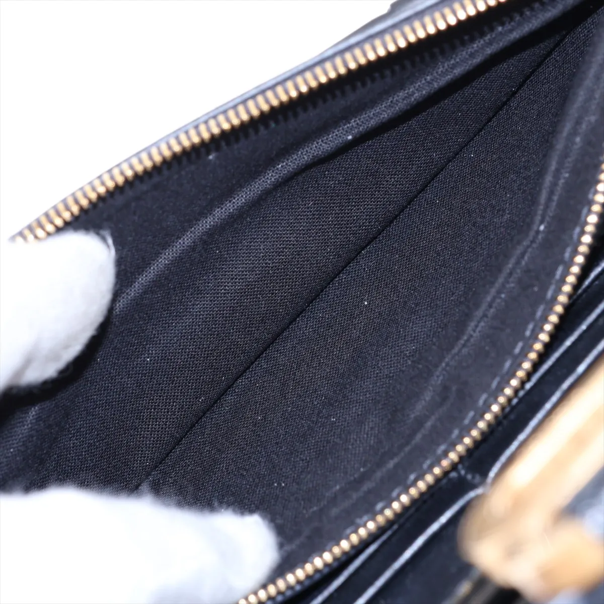 Hourglass Leather Chain Shoulder Bag, Black 656050 — view 9