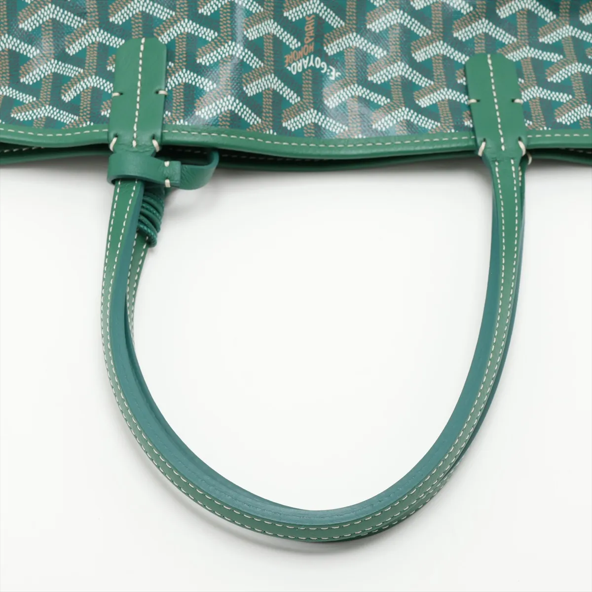 Ange Mini PVC x Leather Tote Bag, Green — view 5