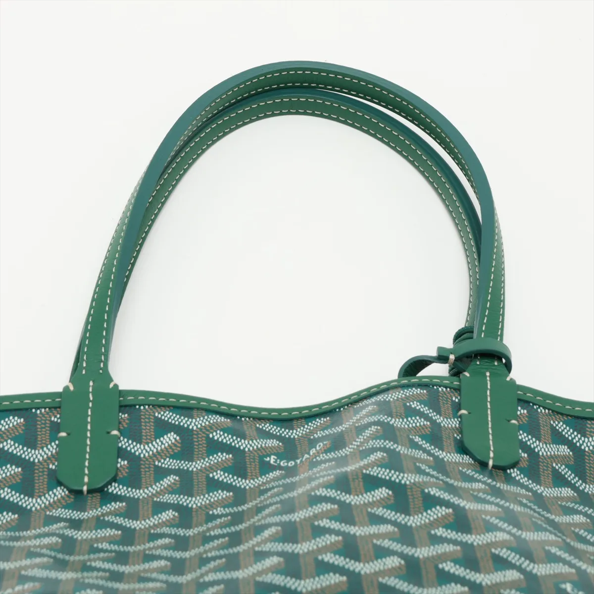 Ange Mini PVC x Leather Tote Bag, Green — view 6