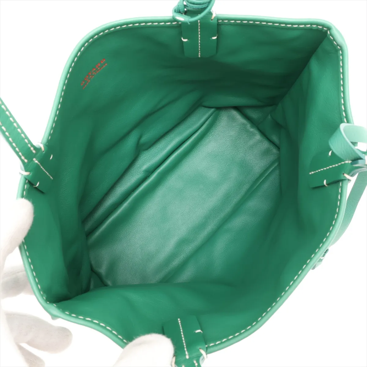 Ange Mini PVC x Leather Tote Bag, Green — view 7