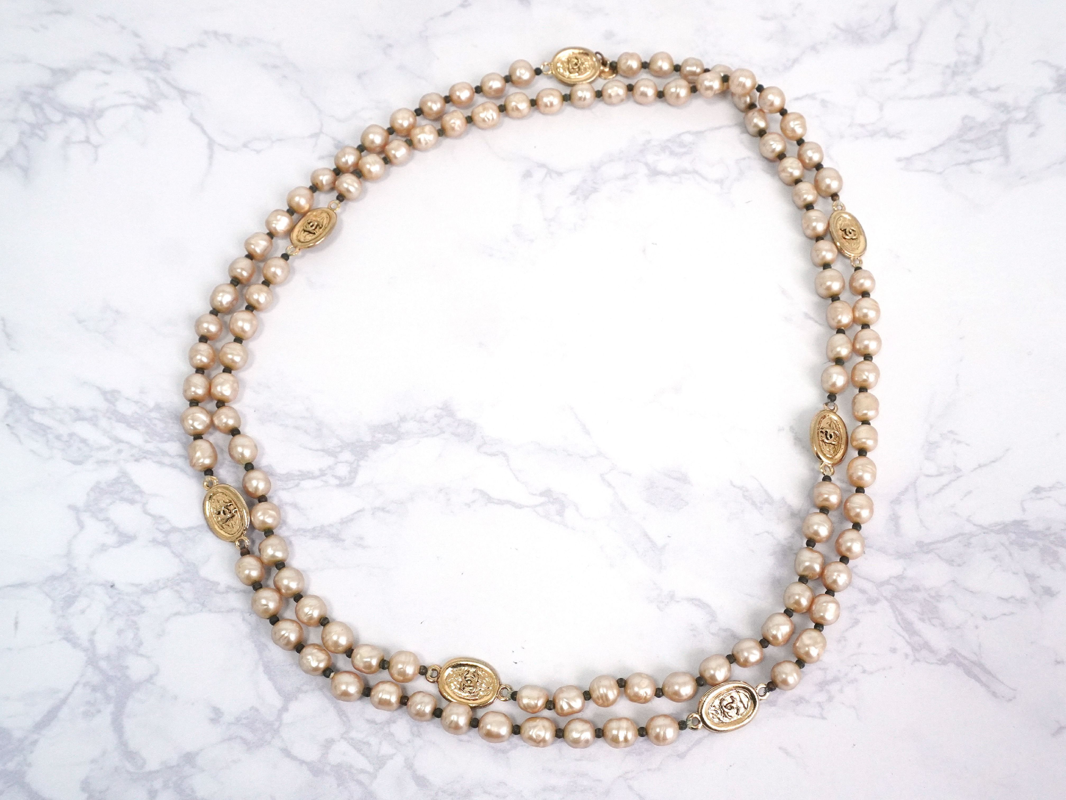 Coco Mark Faux Pearl Long Necklace — view 2