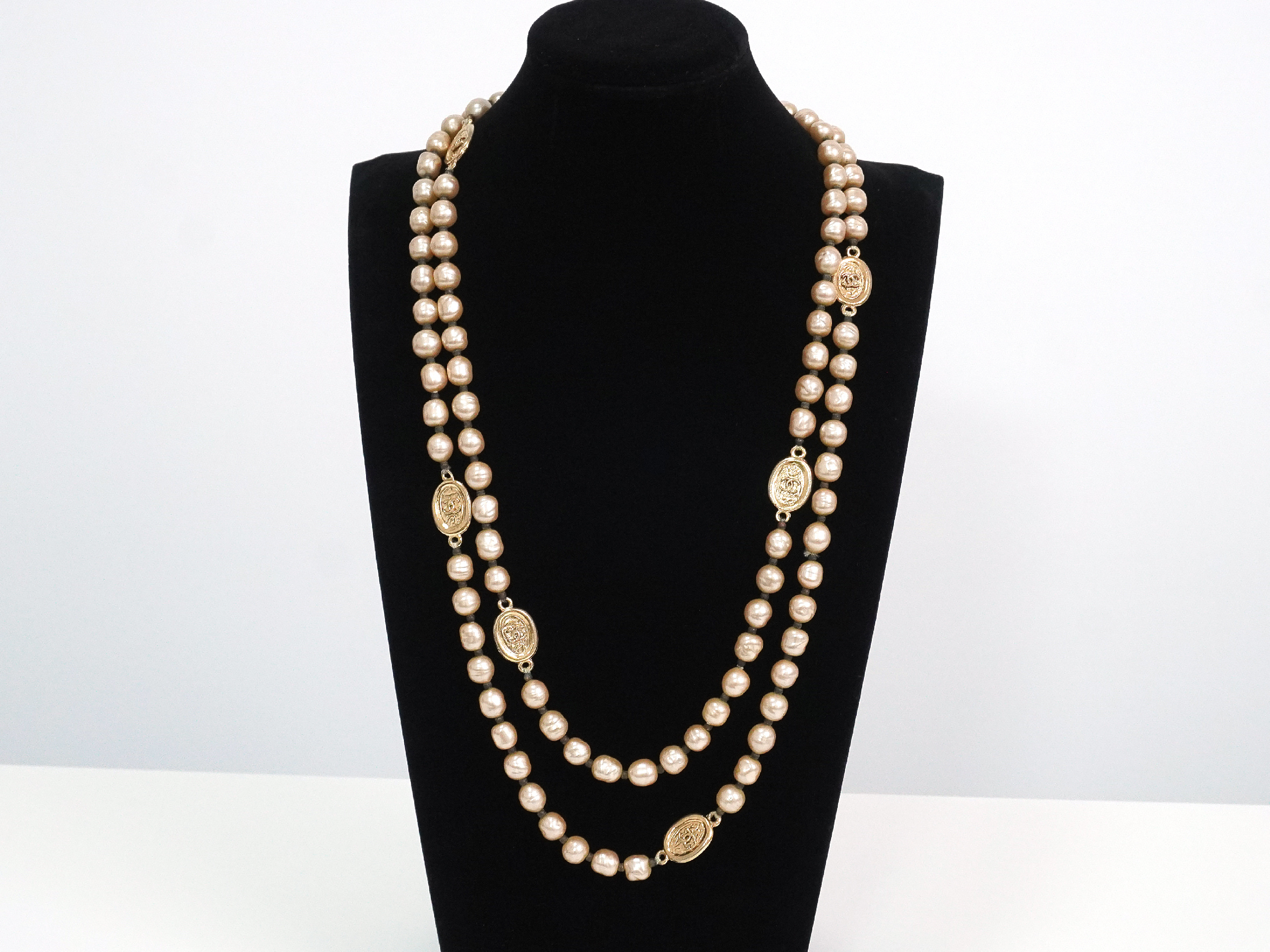 Coco Mark Faux Pearl Long Necklace — view 4