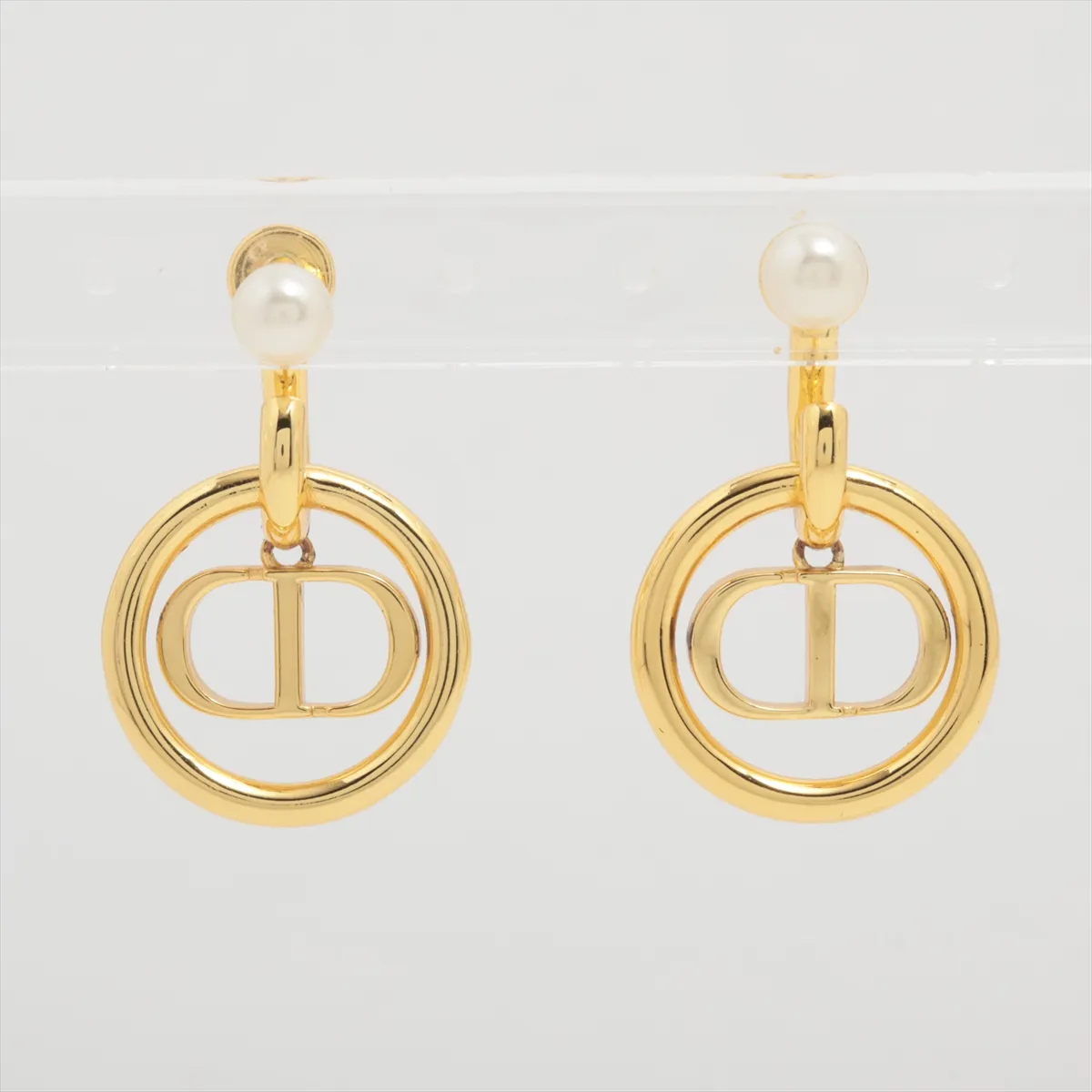 30 Montaigne earrings (for both ears), gold-plated with faux pearls. Shows signs of wear: — view 2