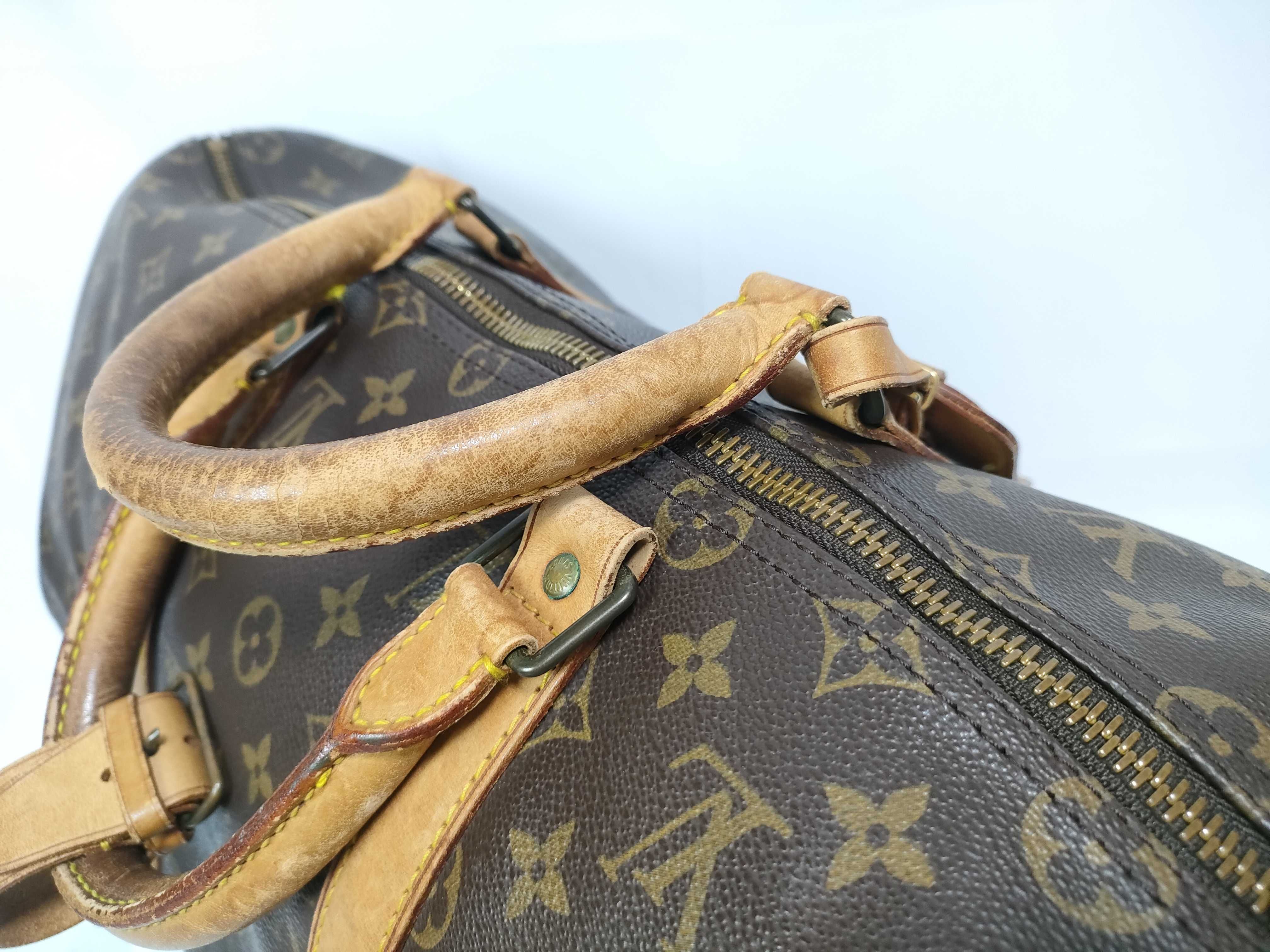Monogram Leather Boston Bag — view 11