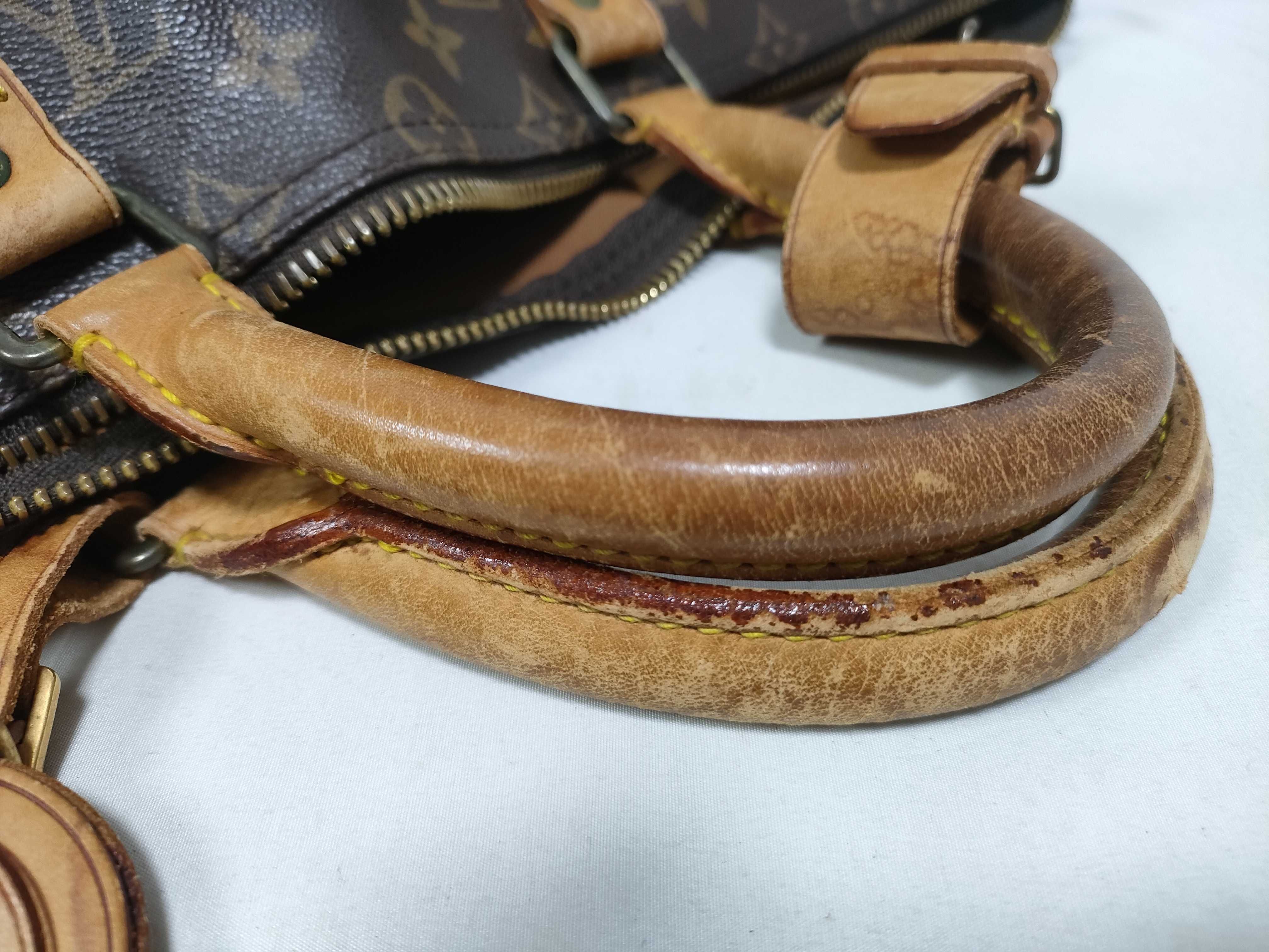 Monogram Leather Boston Bag — view 12