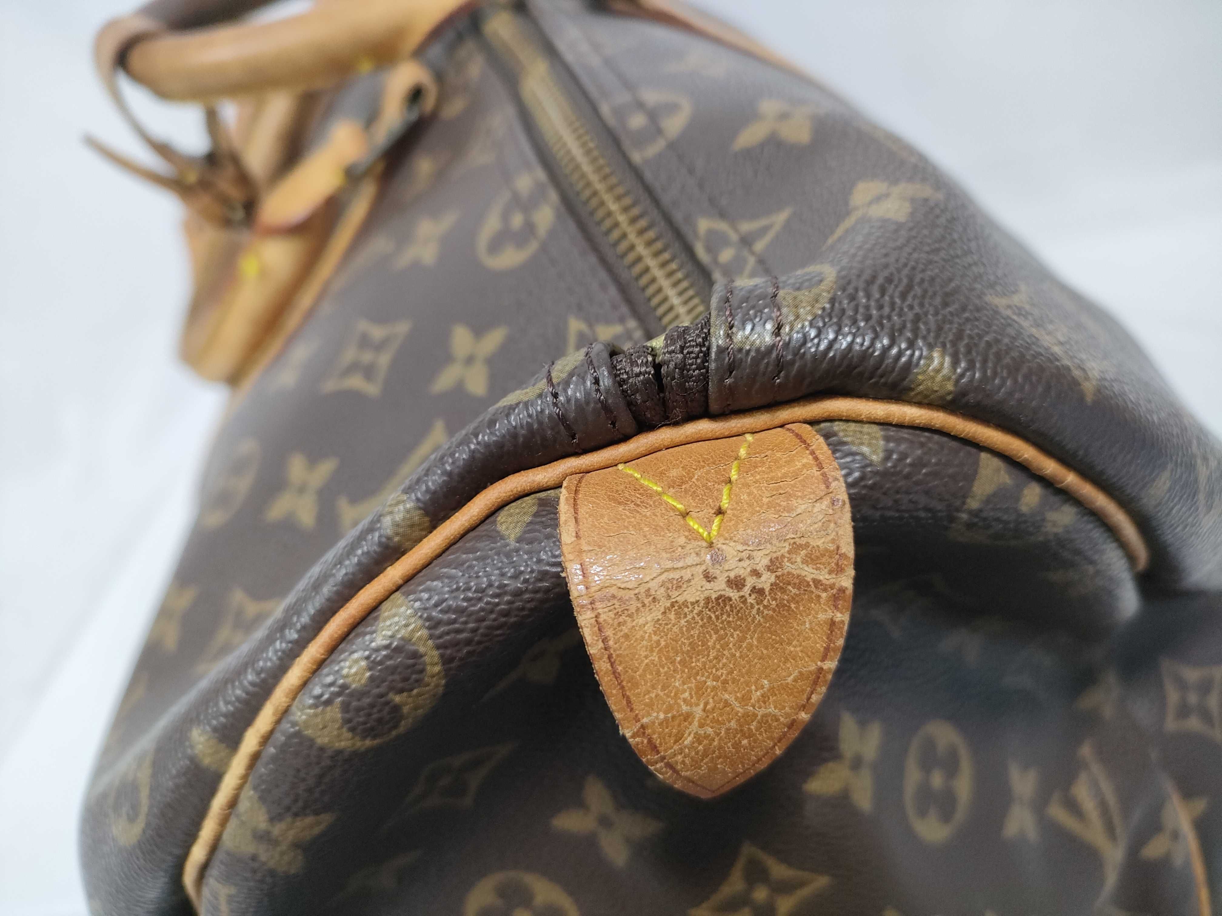 Monogram Leather Boston Bag — view 8