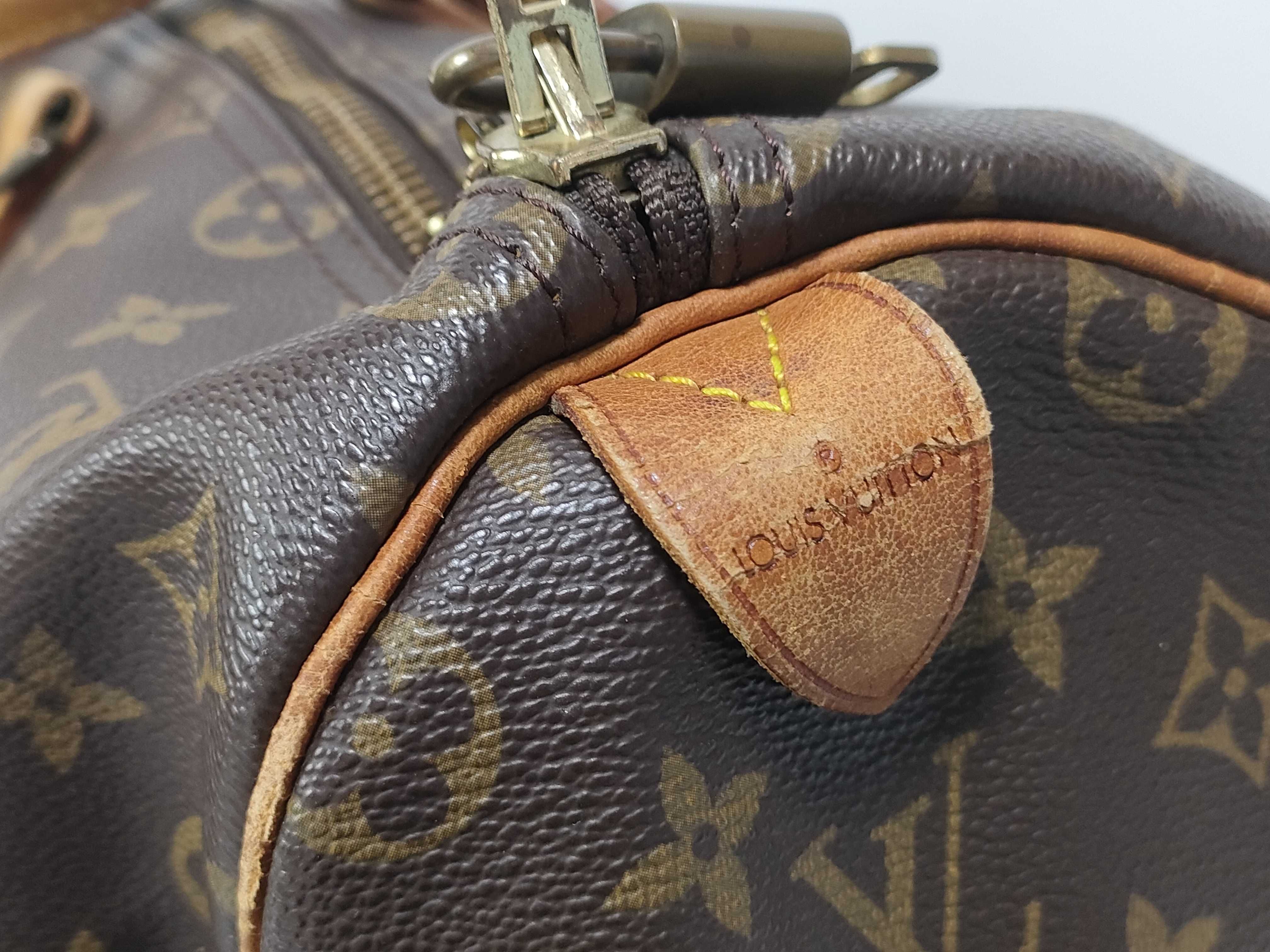Monogram Leather Boston Bag — view 9