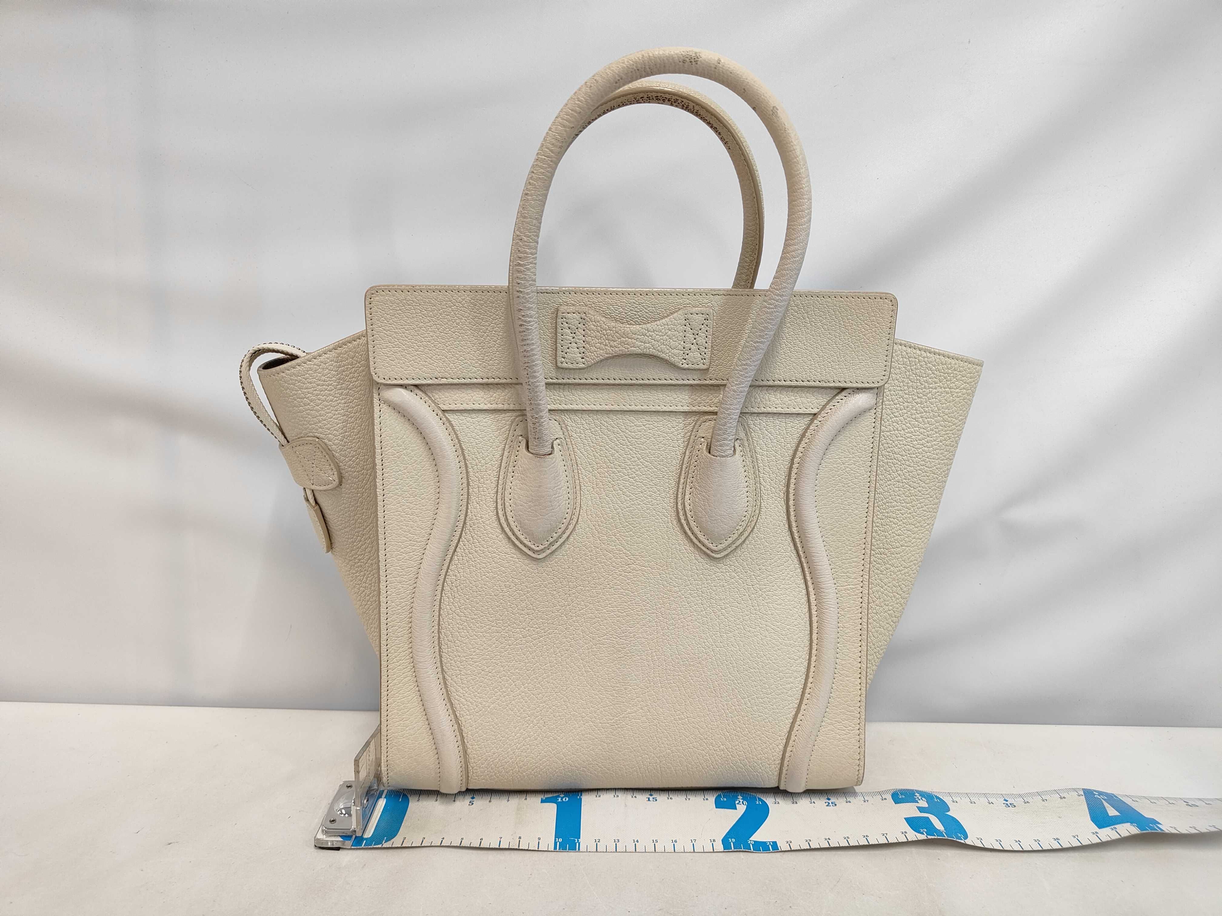 Luggage Micro Shopper Leather 2-Way Handbag White Handbag — view 2