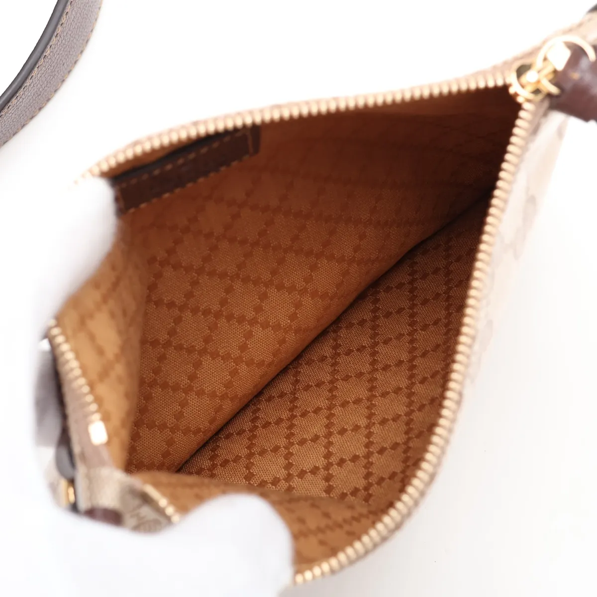 GG Crystal Giglio Large Coated Canvas and Leather Tote Bag, Beige x Brown, 853971 — view 8