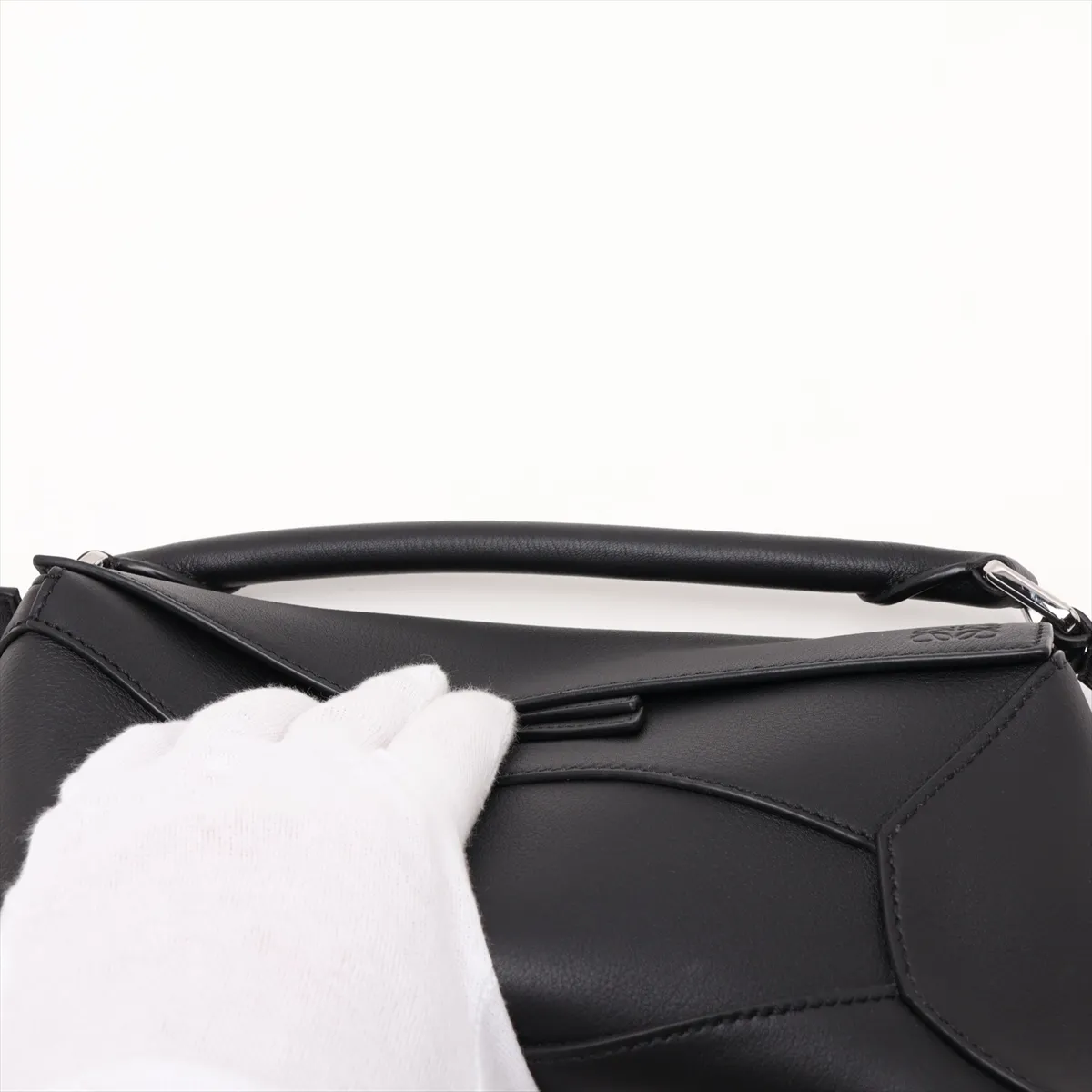 Puzzle Bag Small Leather 2-Way Handbag Black — view 6