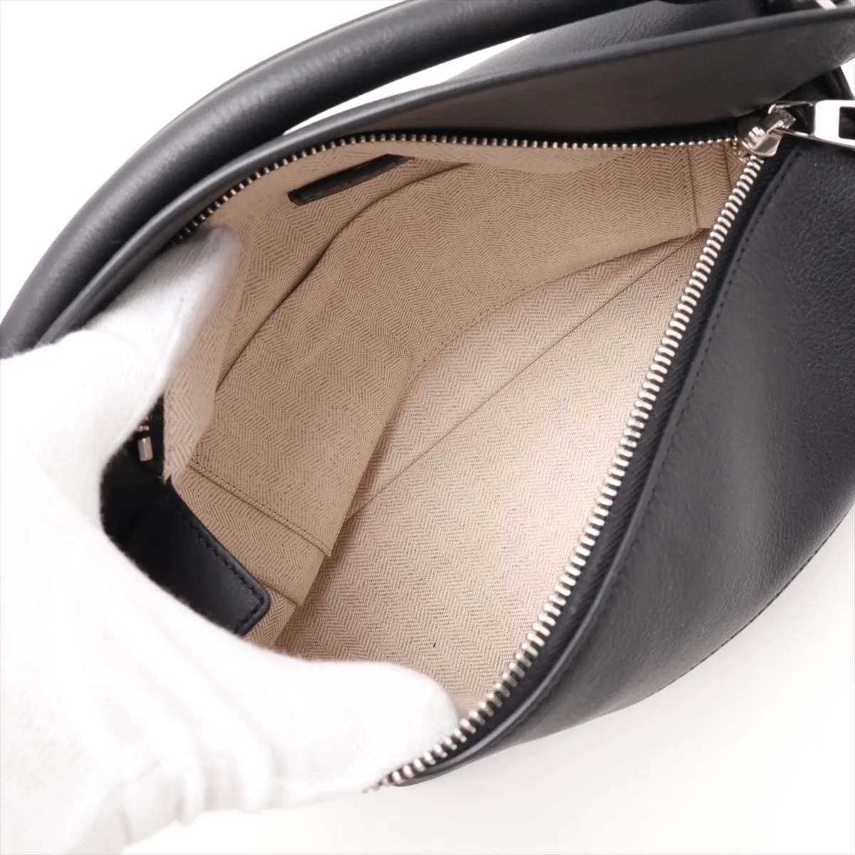 Puzzle Bag Small Leather 2-Way Handbag Black — view 8