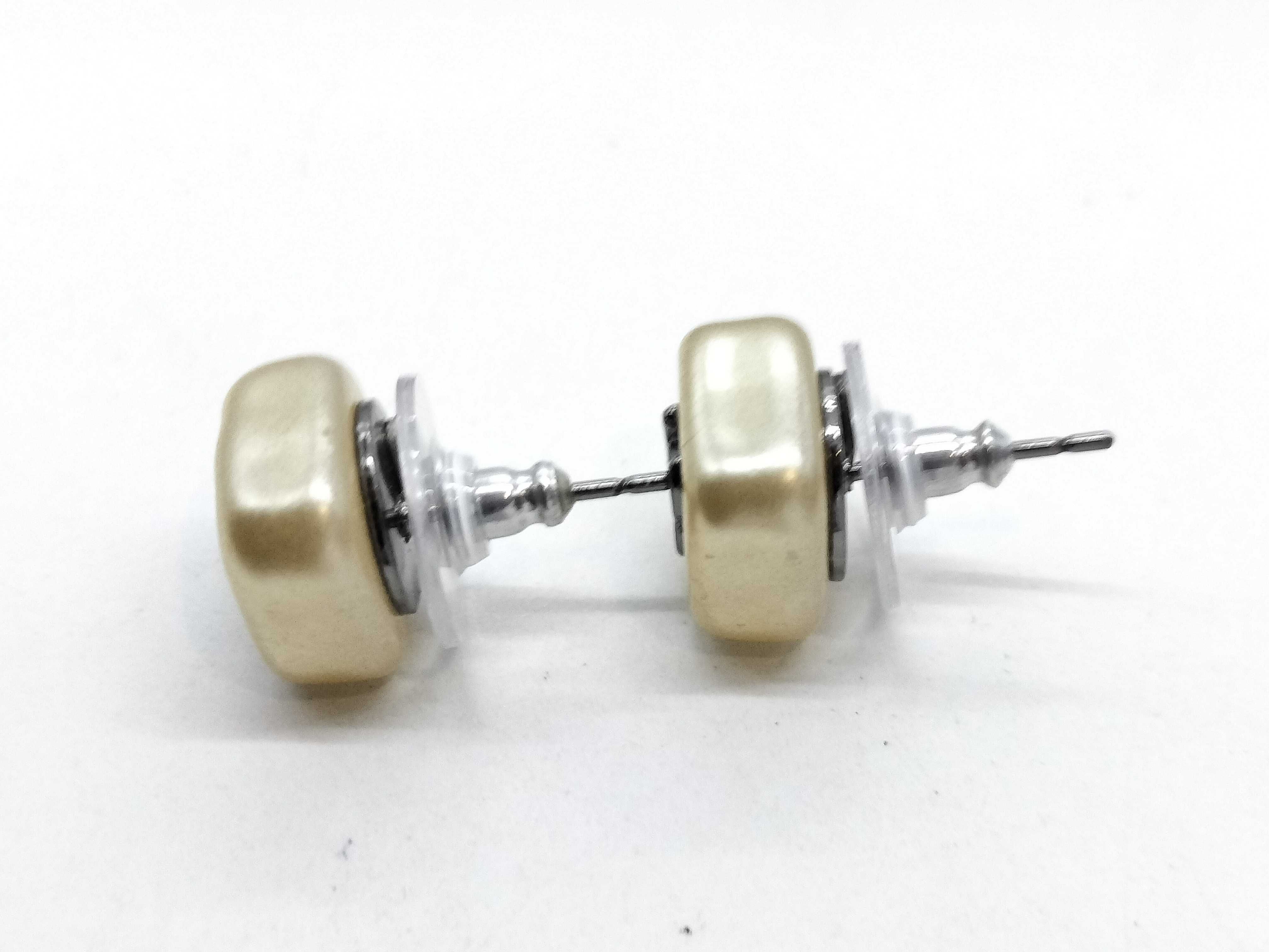 02A Coco Mark Square Faux Pearl Earrings — view 3