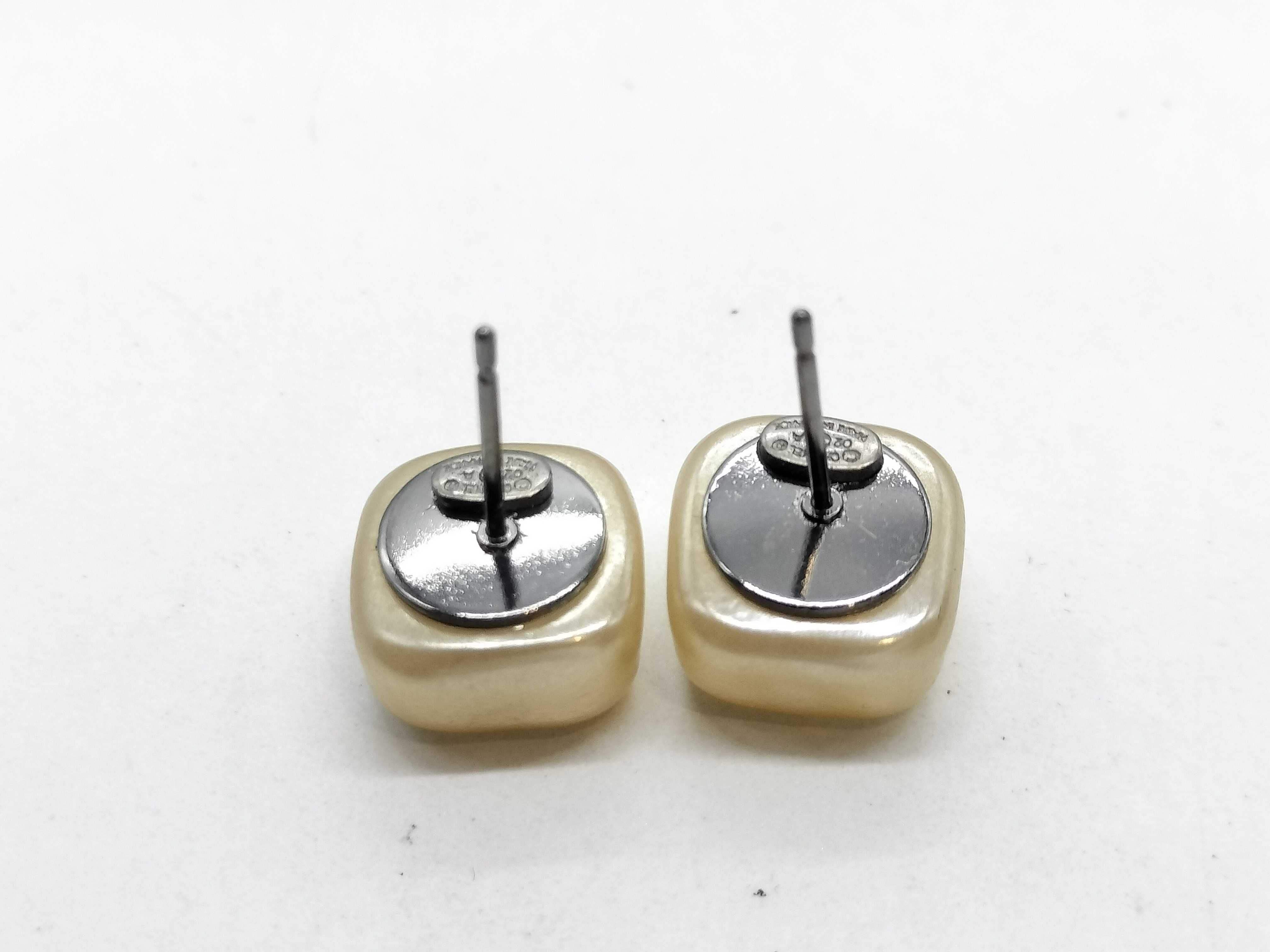 02A Coco Mark Square Faux Pearl Earrings — view 4