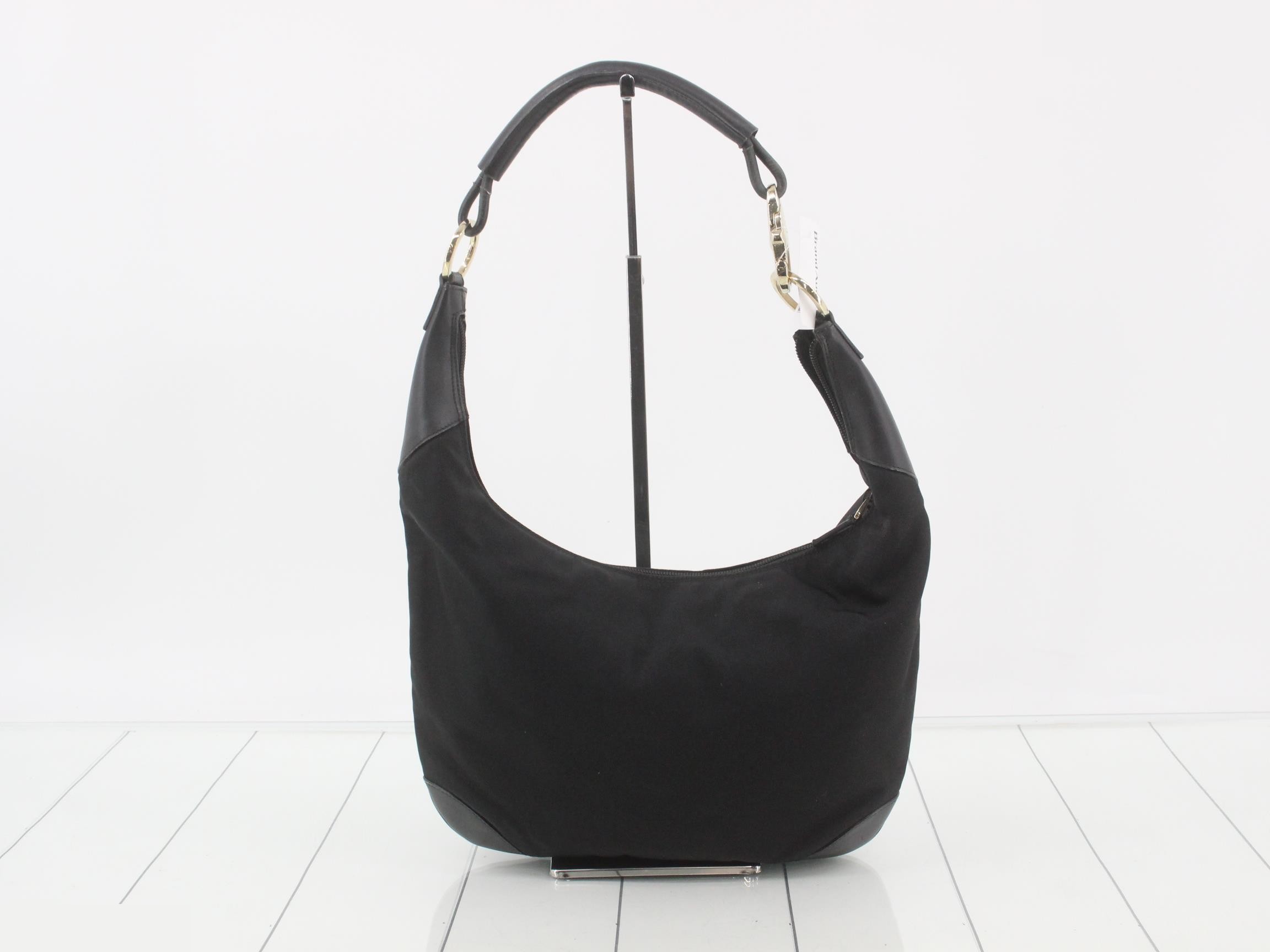 One shoulder bag black canvas leather — view 2