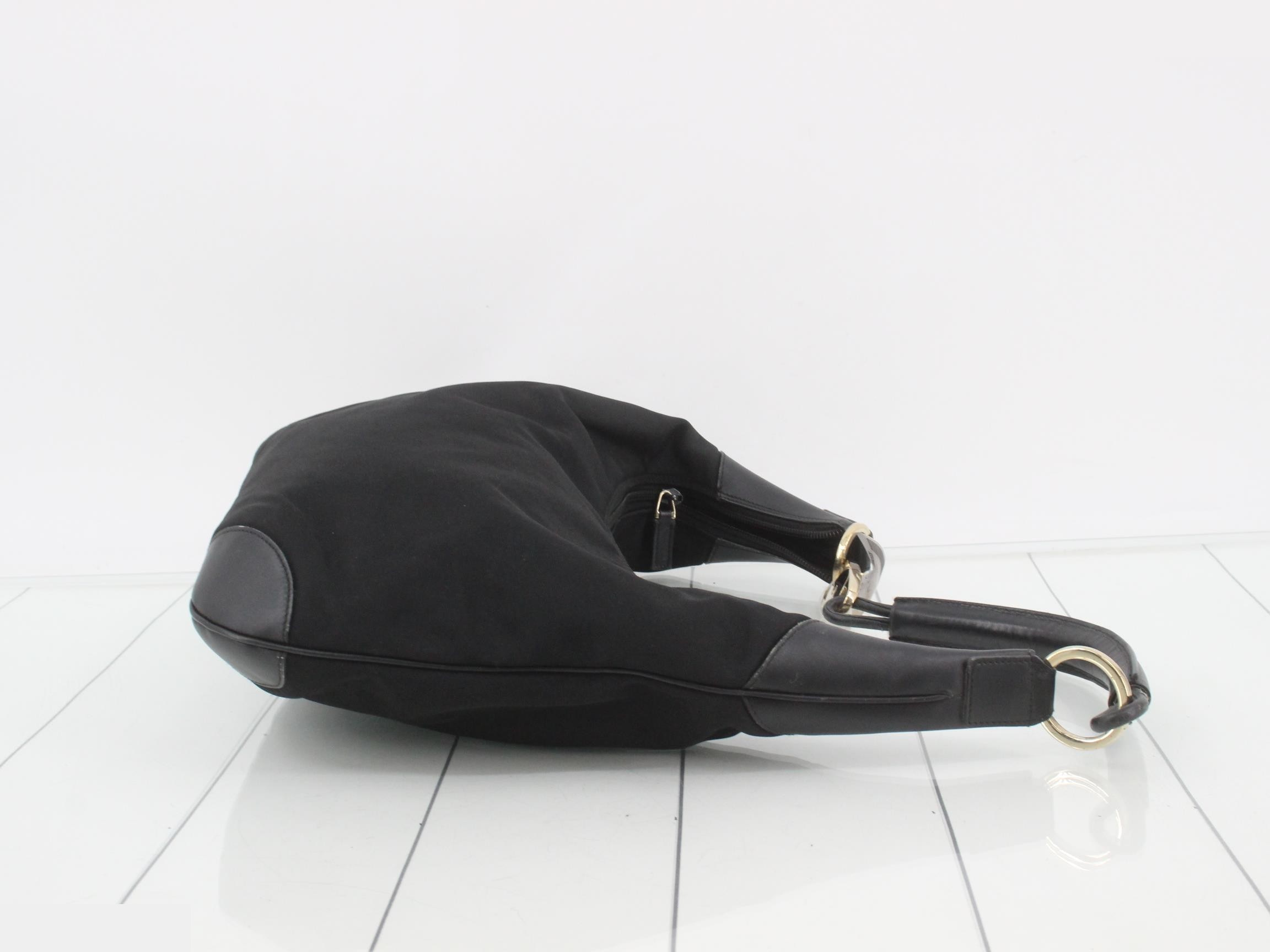 One shoulder bag black canvas leather — view 3
