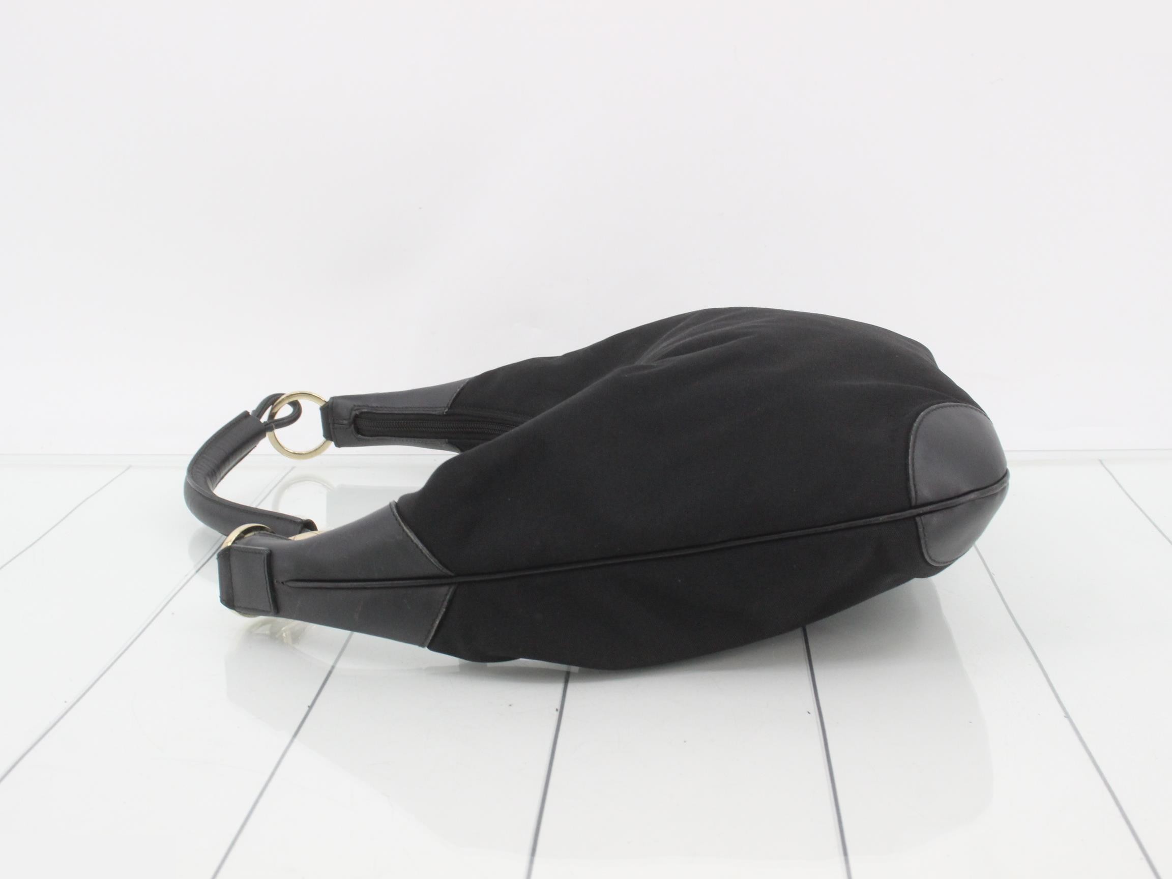 One shoulder bag black canvas leather — view 4