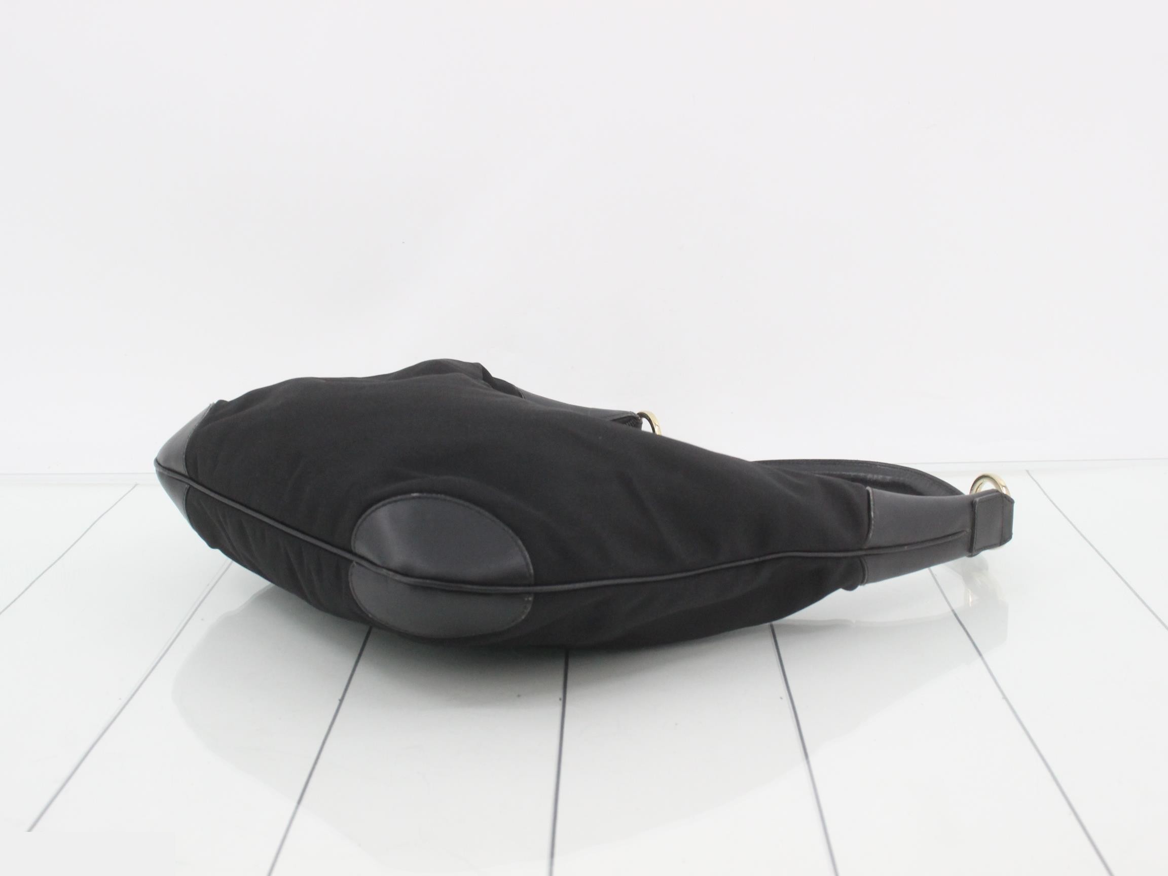 One shoulder bag black canvas leather — view 6