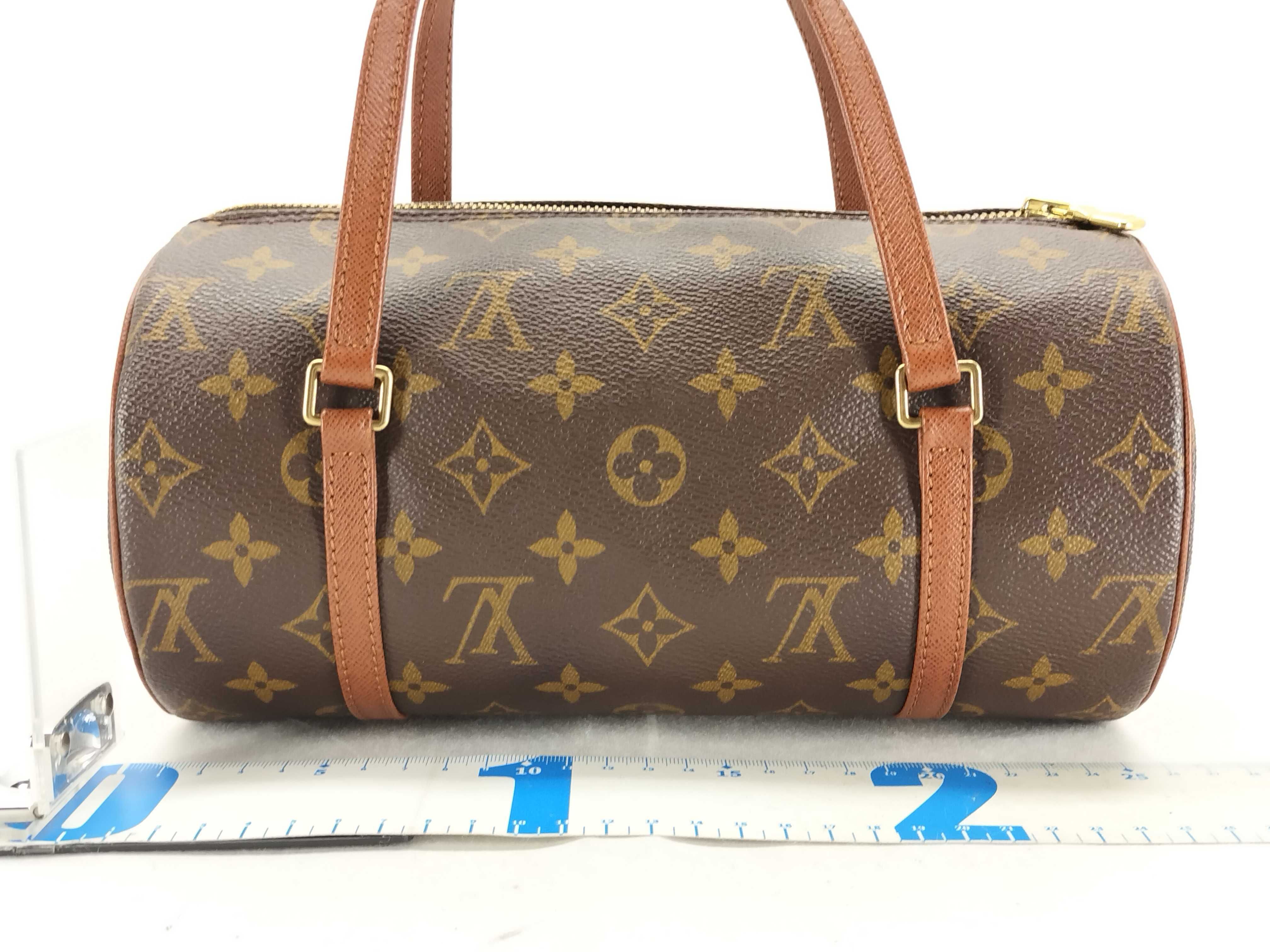 Monogram Papillon 26 (older model) handbag with dust bag — view 2