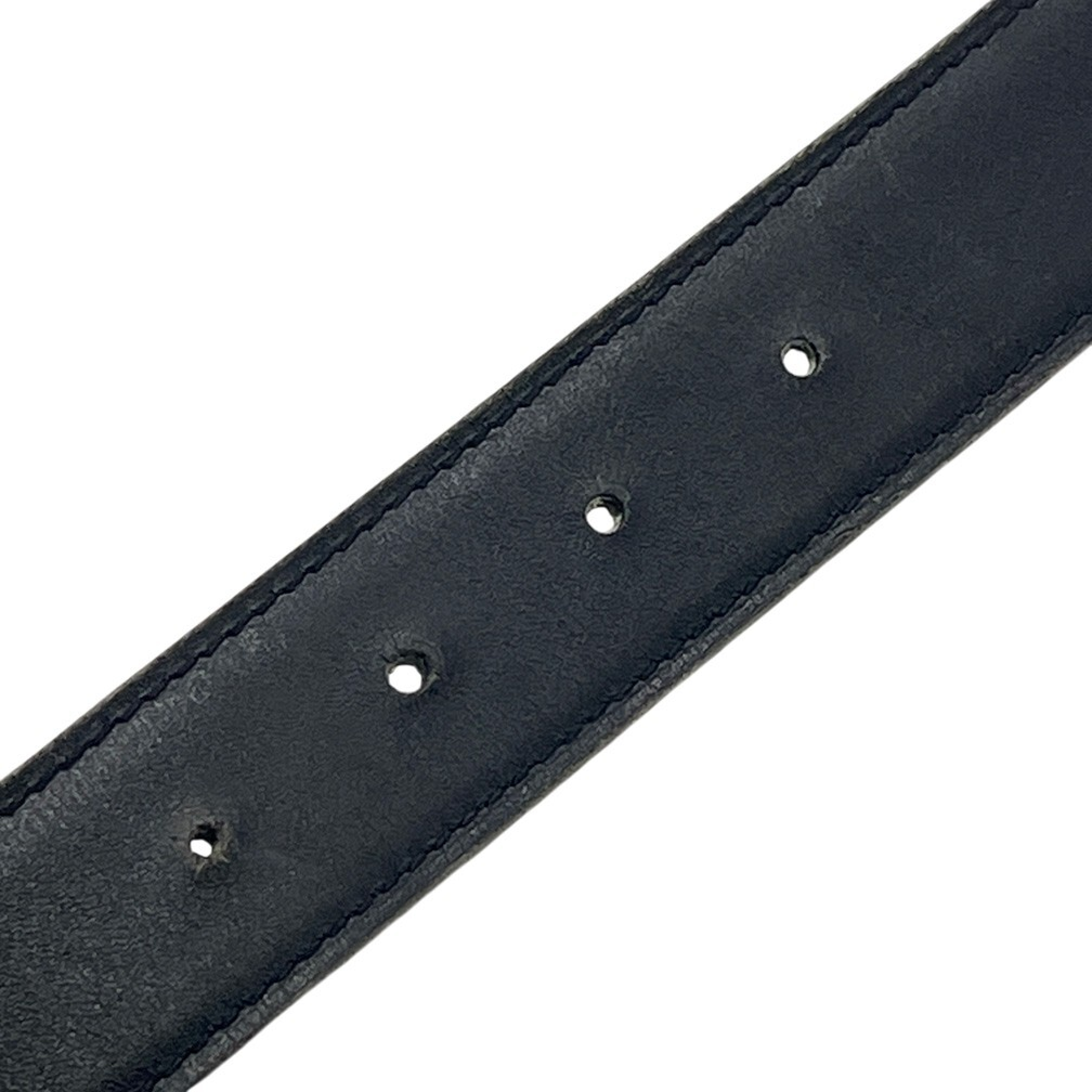Constance Box/Togo/ H Gold Buckle Blue Jean 85cm Belt — view 4