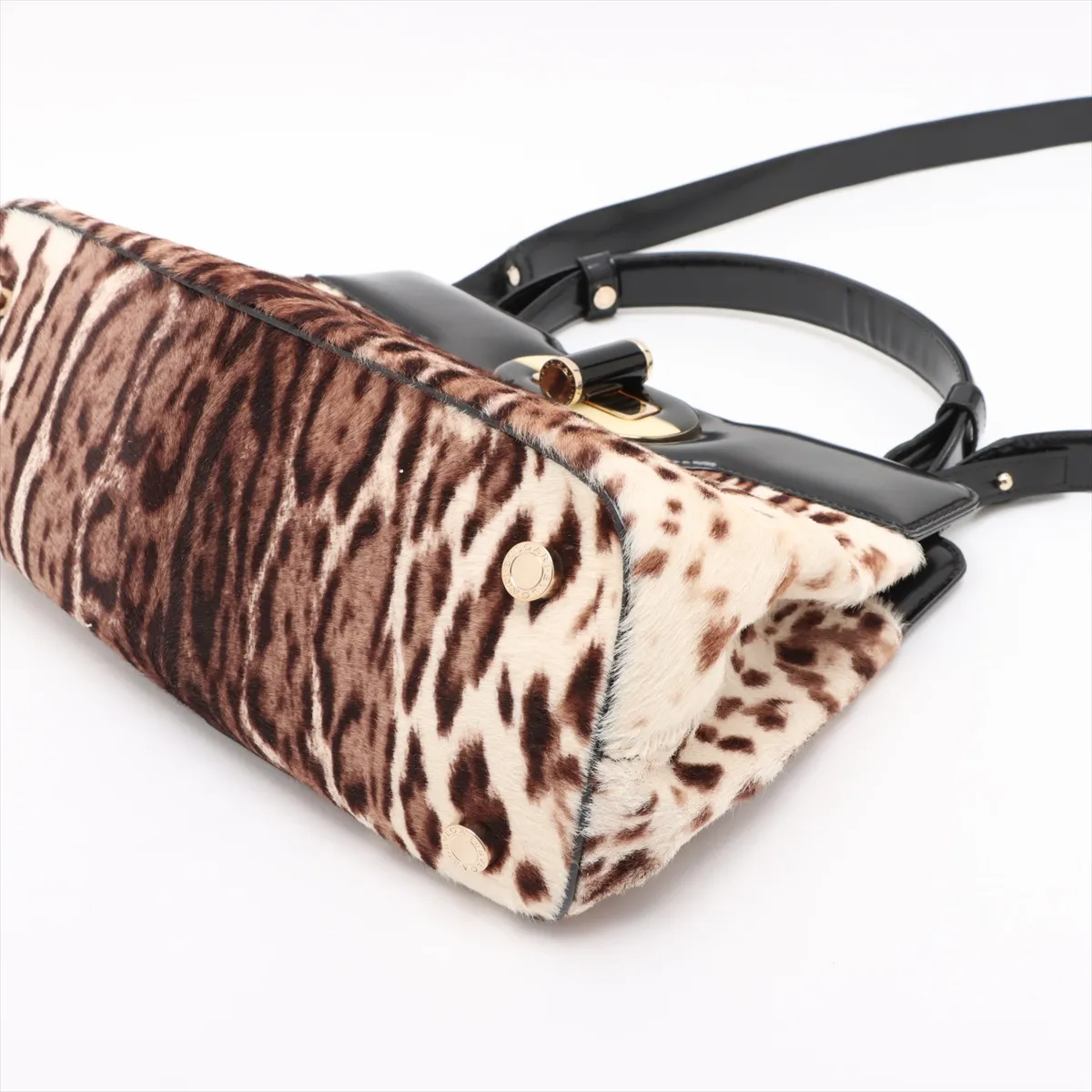 Fur x Leather 2WAY Handbag Leopard — view 3