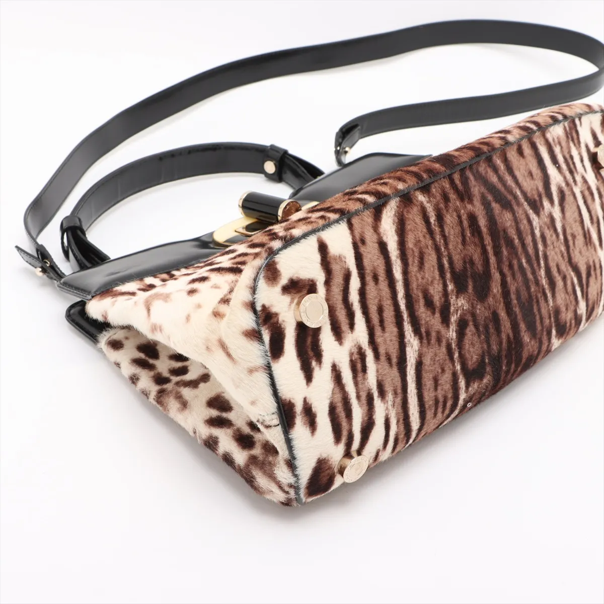 Fur x Leather 2WAY Handbag Leopard — view 4