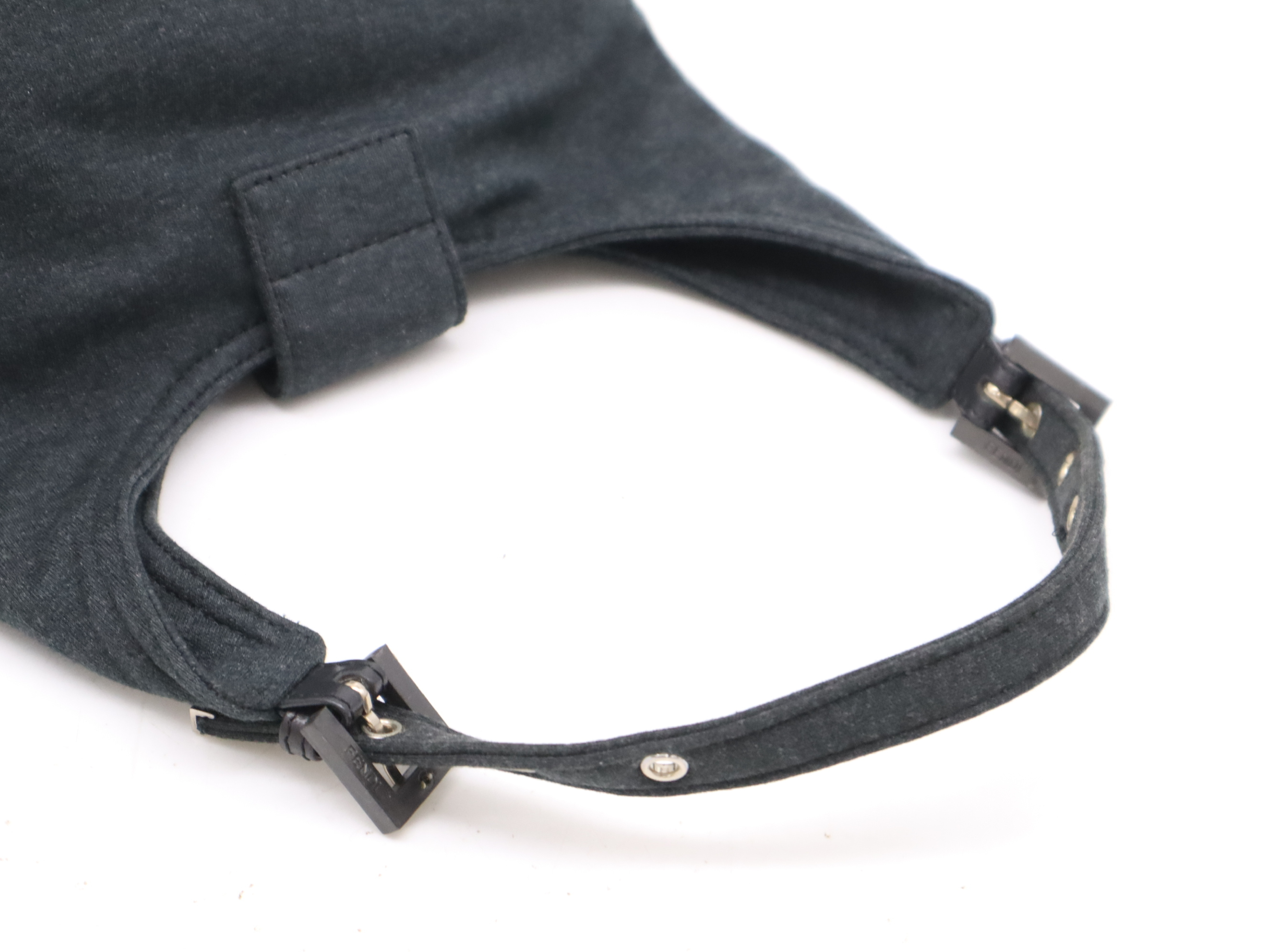 26686 Cotton One Shoulder Bag Gray SV Metal Fittings Storage Bag Included Shoulder Bag — view 6