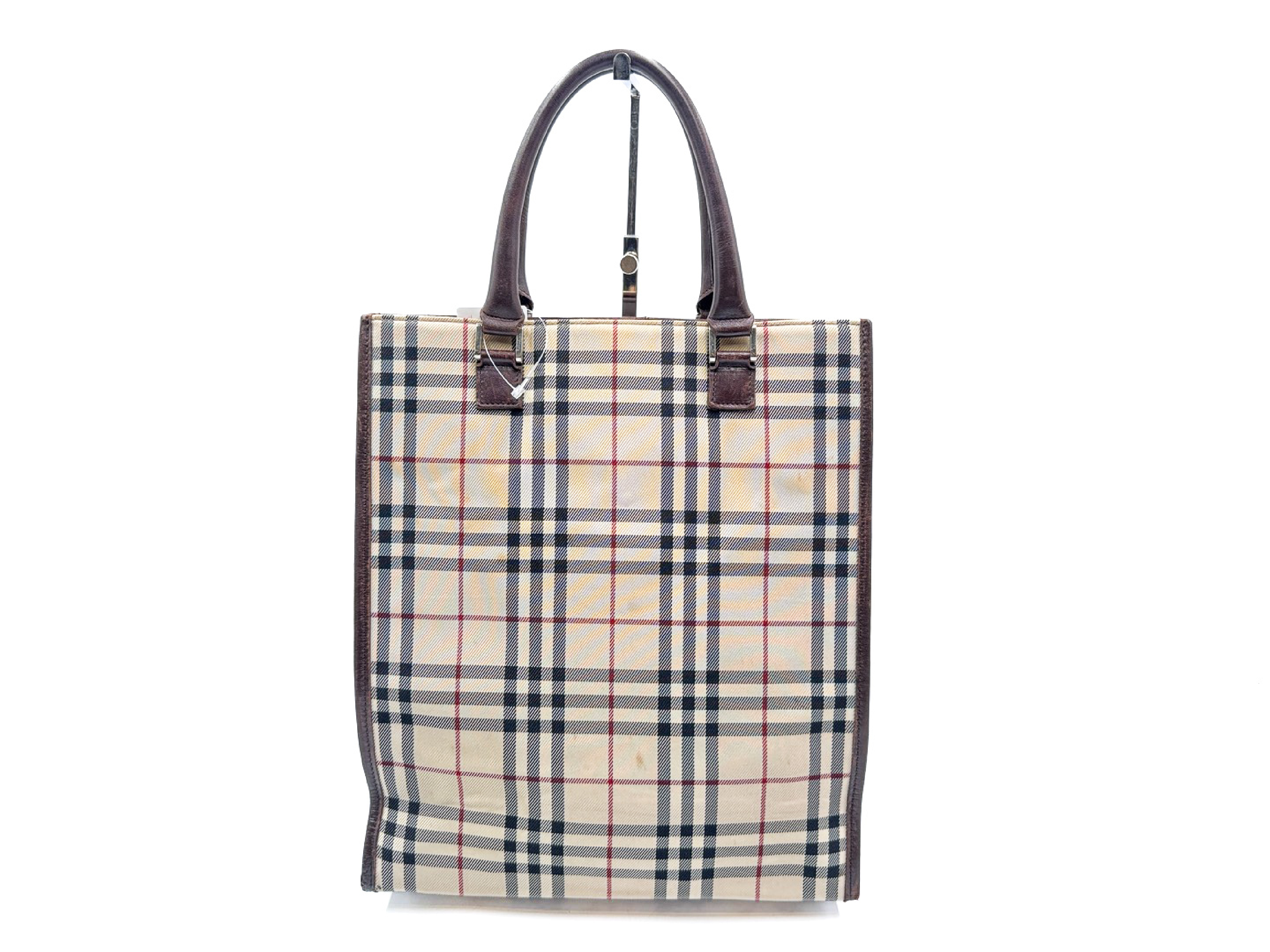 Nova Check Leather Tote Bag — view 2