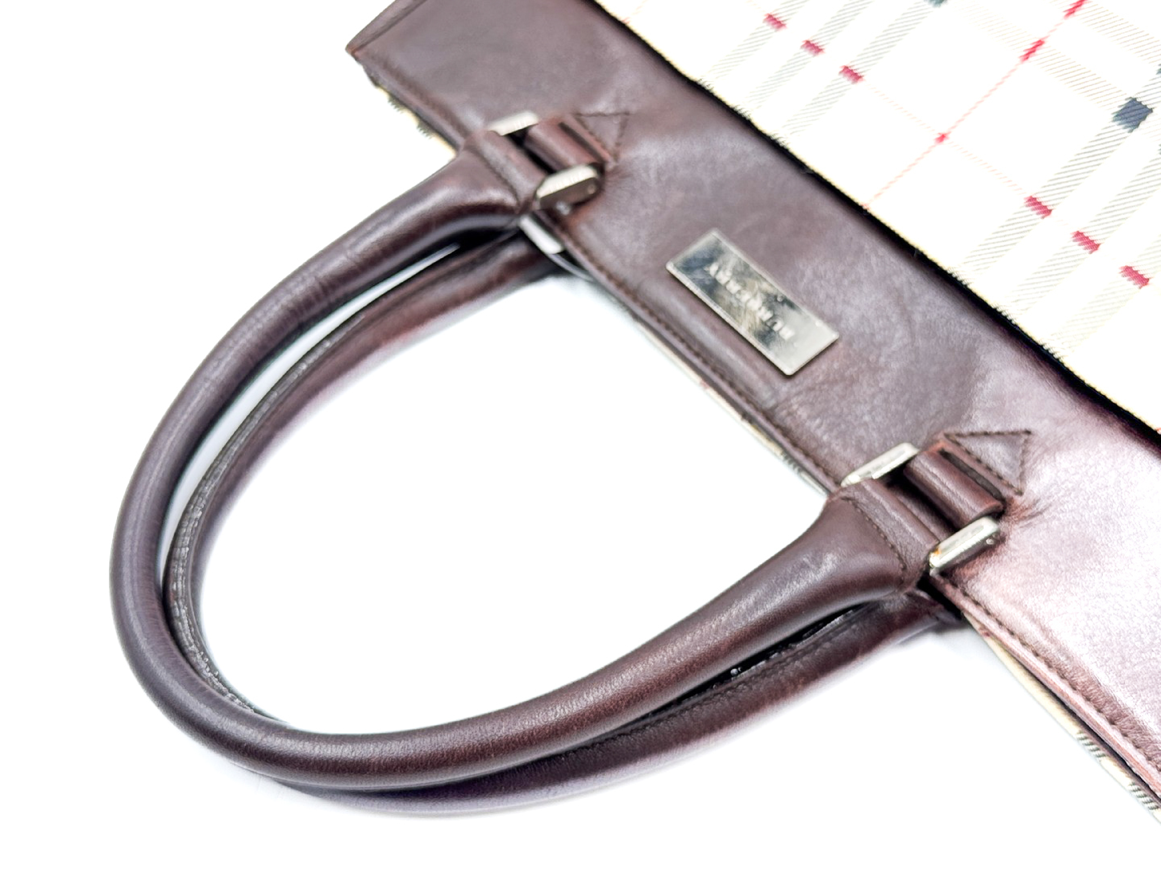 Nova Check Leather Tote Bag — view 3