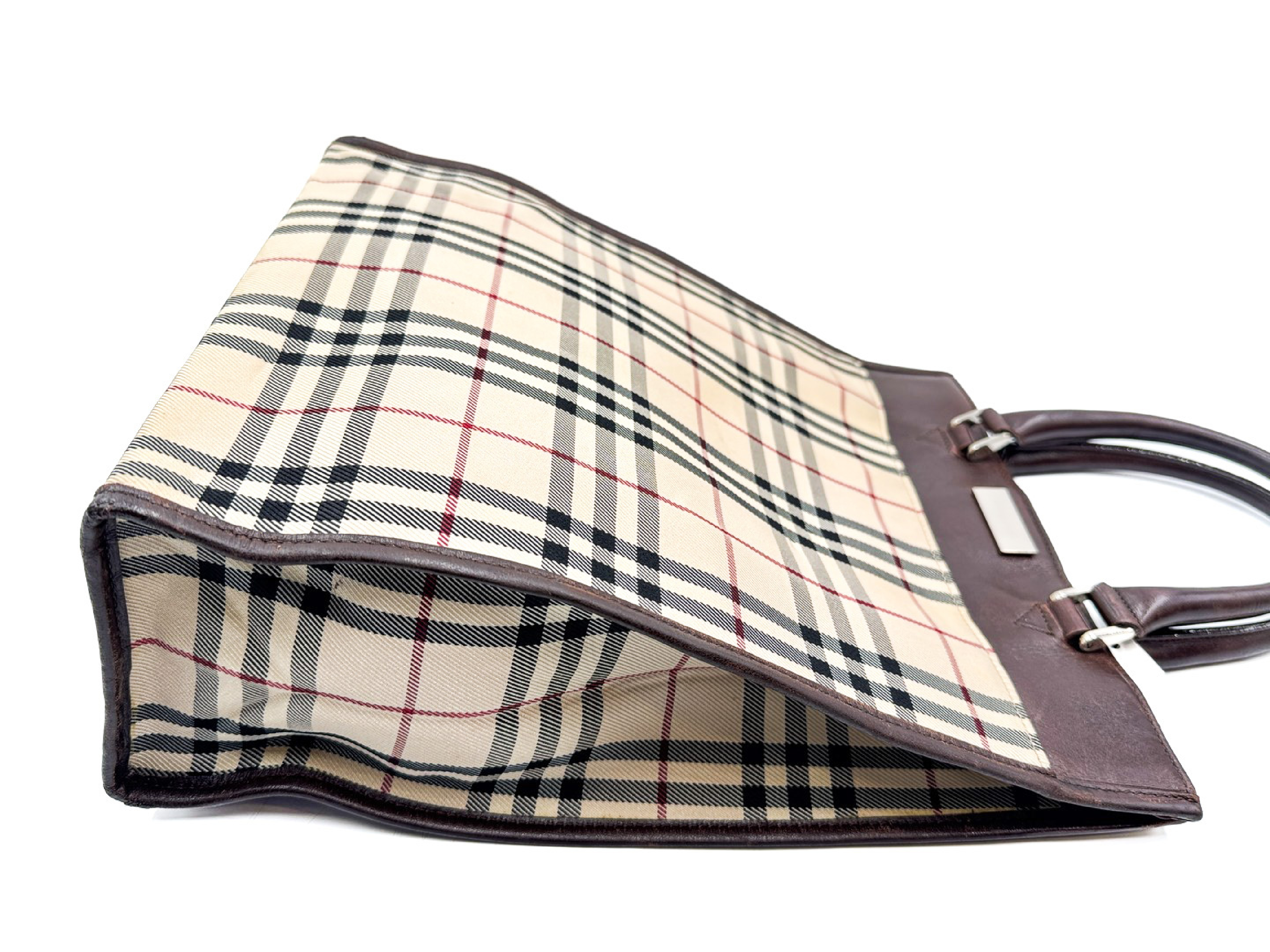 Nova Check Leather Tote Bag — view 5
