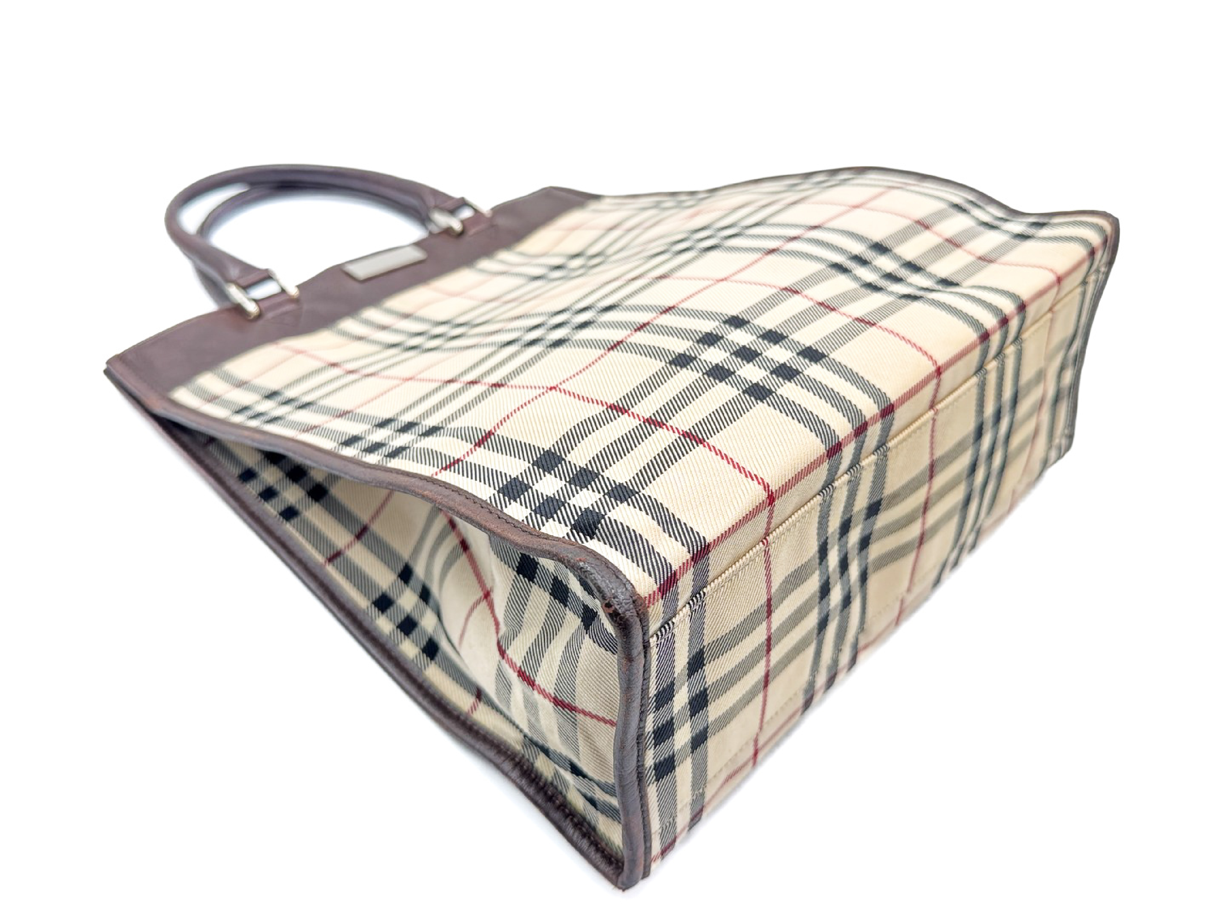 Nova Check Leather Tote Bag — view 6
