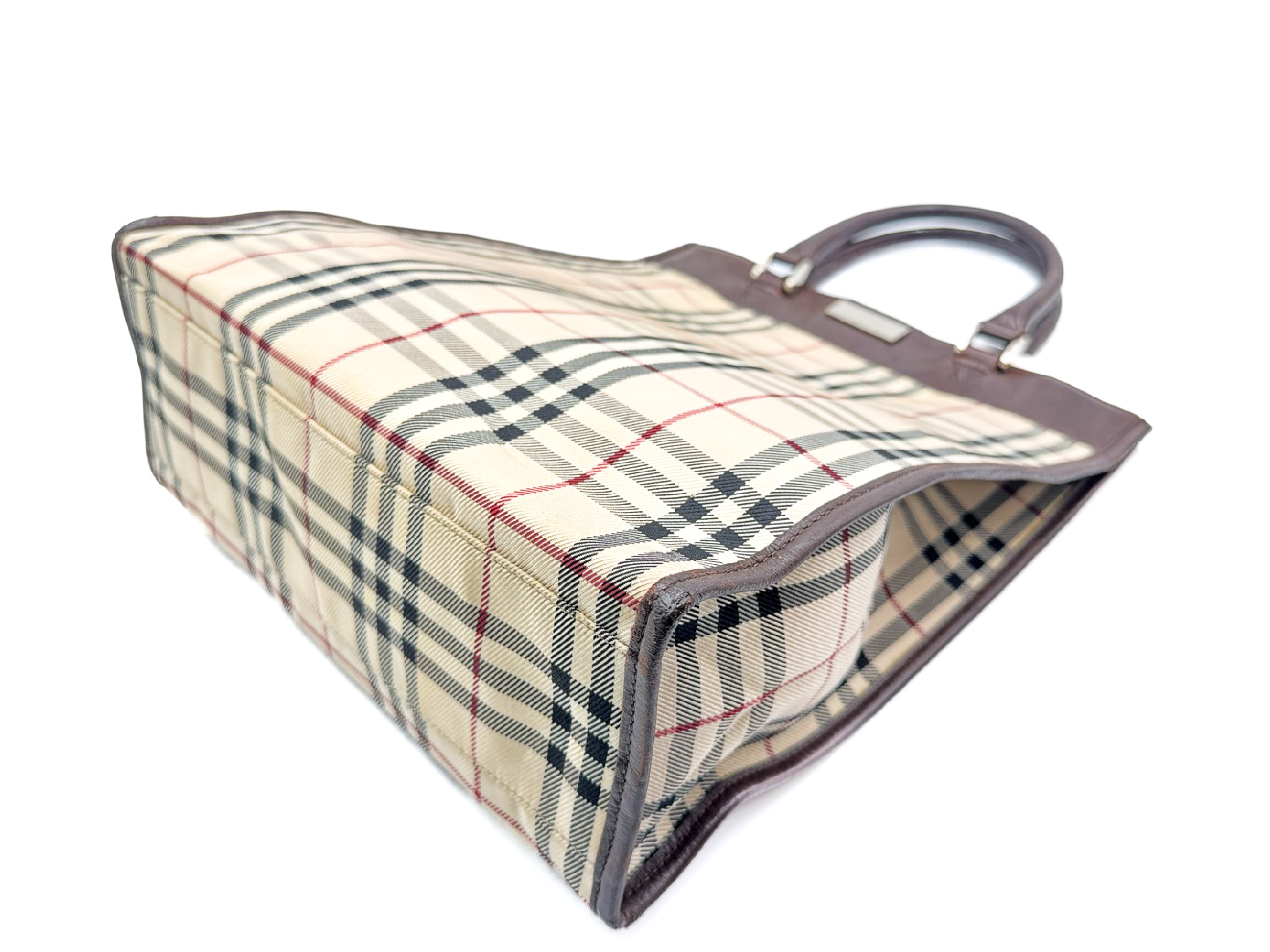 Nova Check Leather Tote Bag — view 7