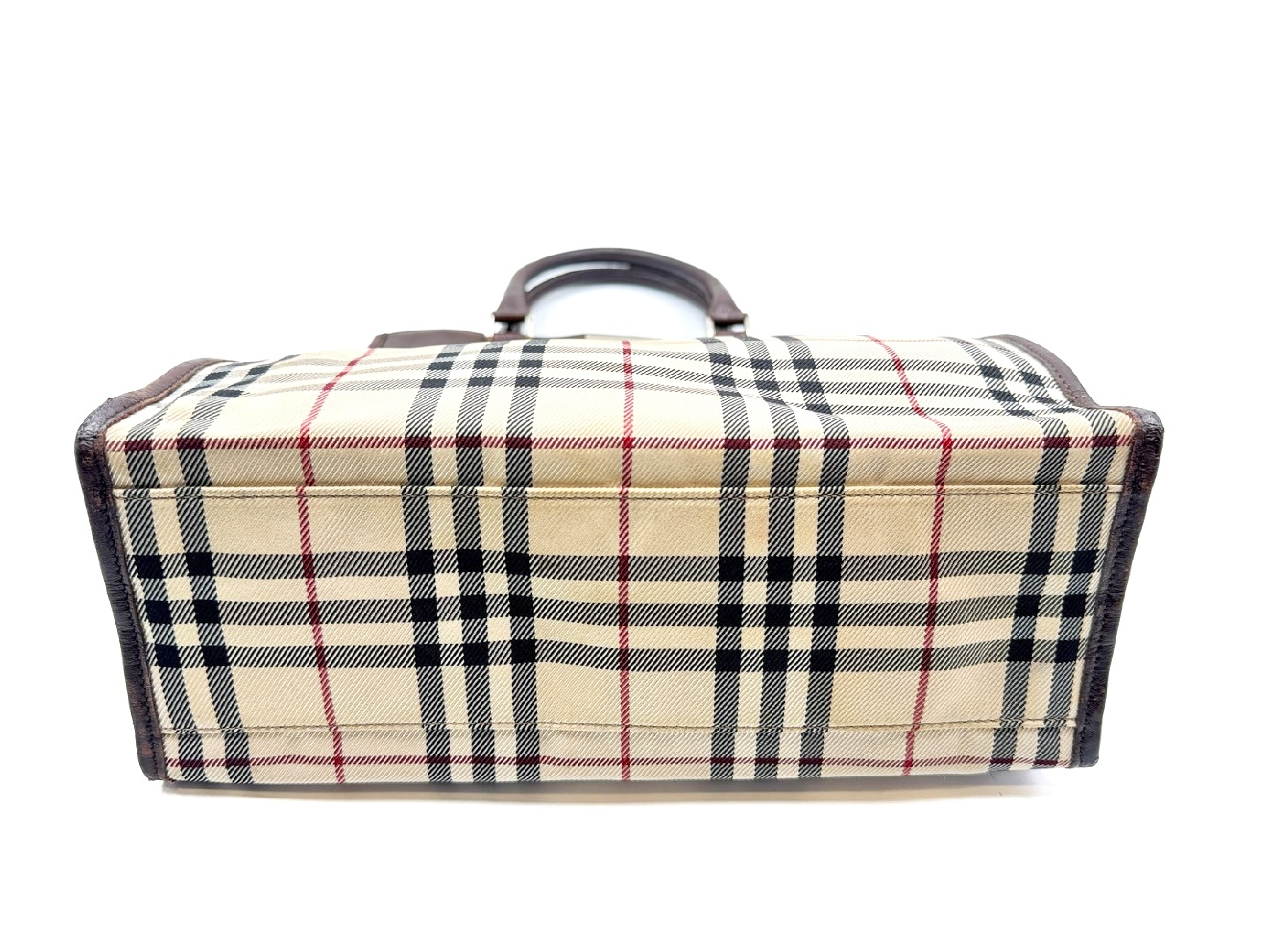 Nova Check Leather Tote Bag — view 8