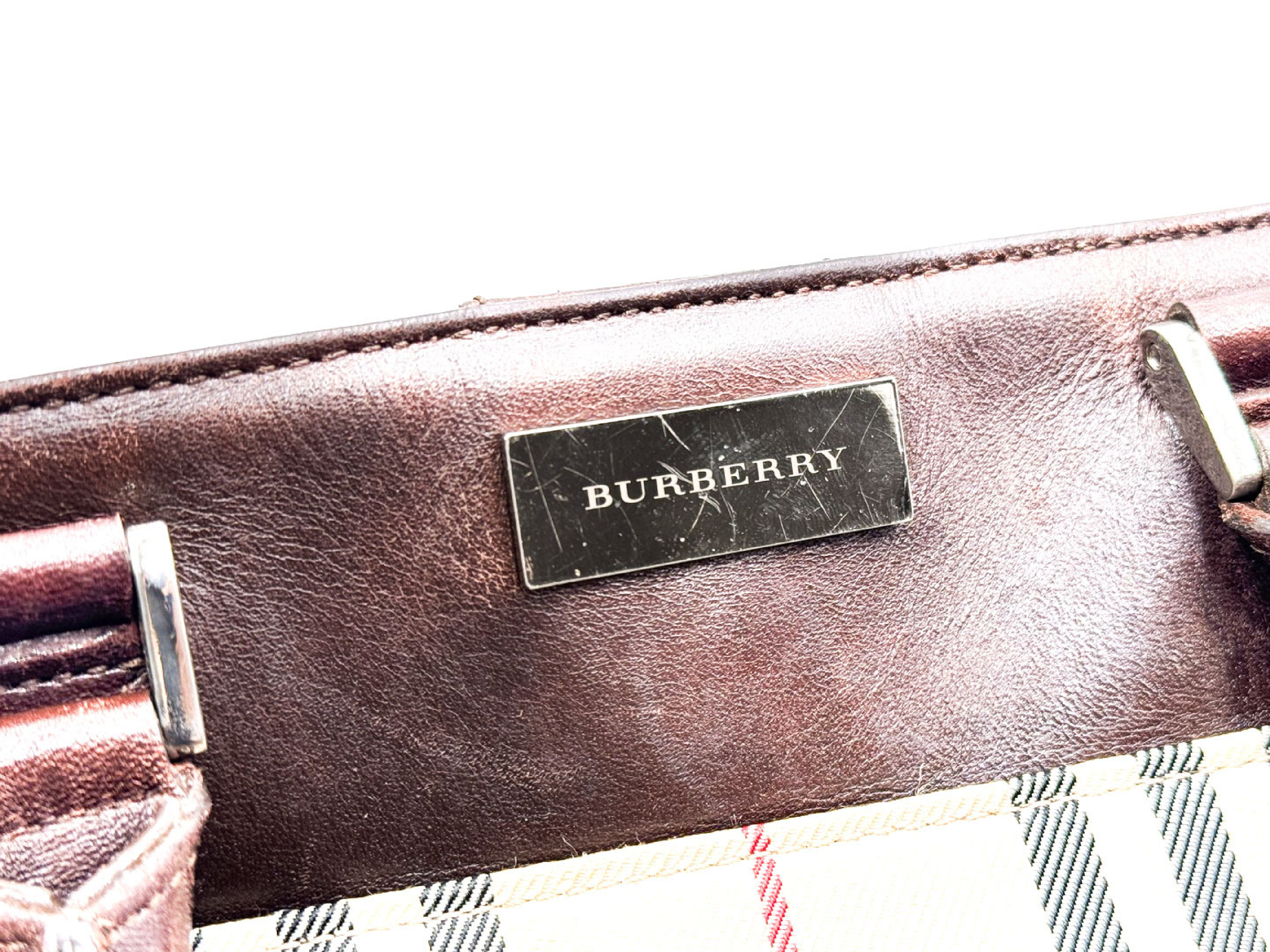 Nova Check Leather Tote Bag — view 9